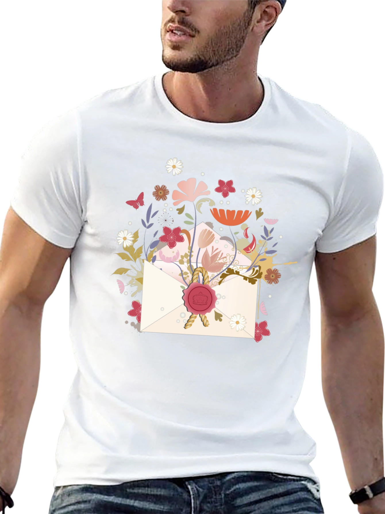 Floral Envelope Graphic Tee