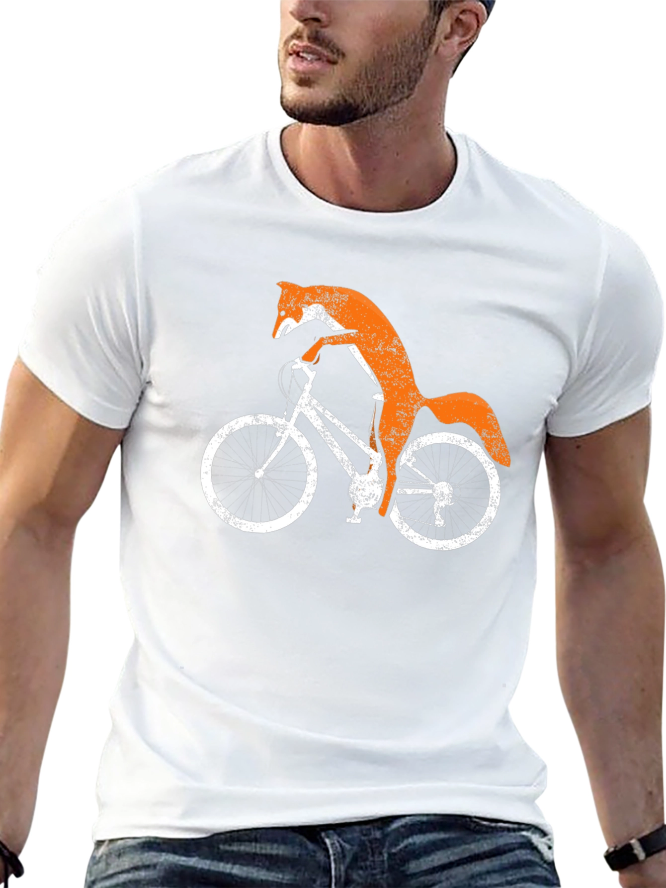 Fox on Bike Graphic Tee - Black