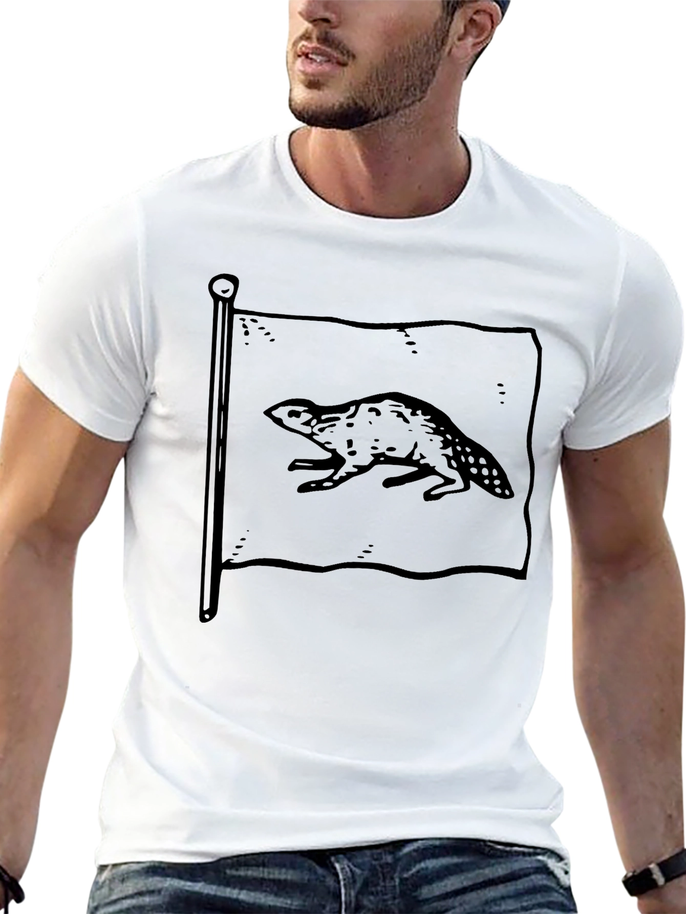 Beaver Flag Graphic Tee - Unisex Black T-Shirt
