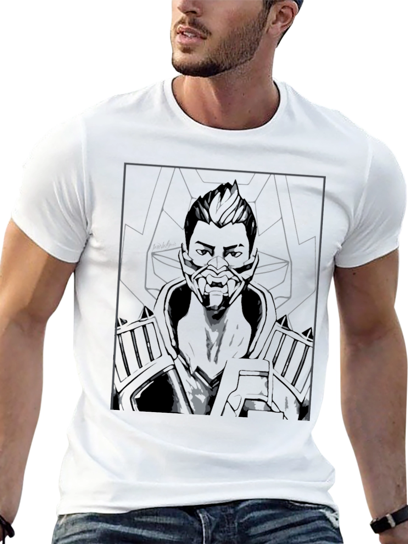 Cyberpunk Graphic Tee - Black Cotton Blend