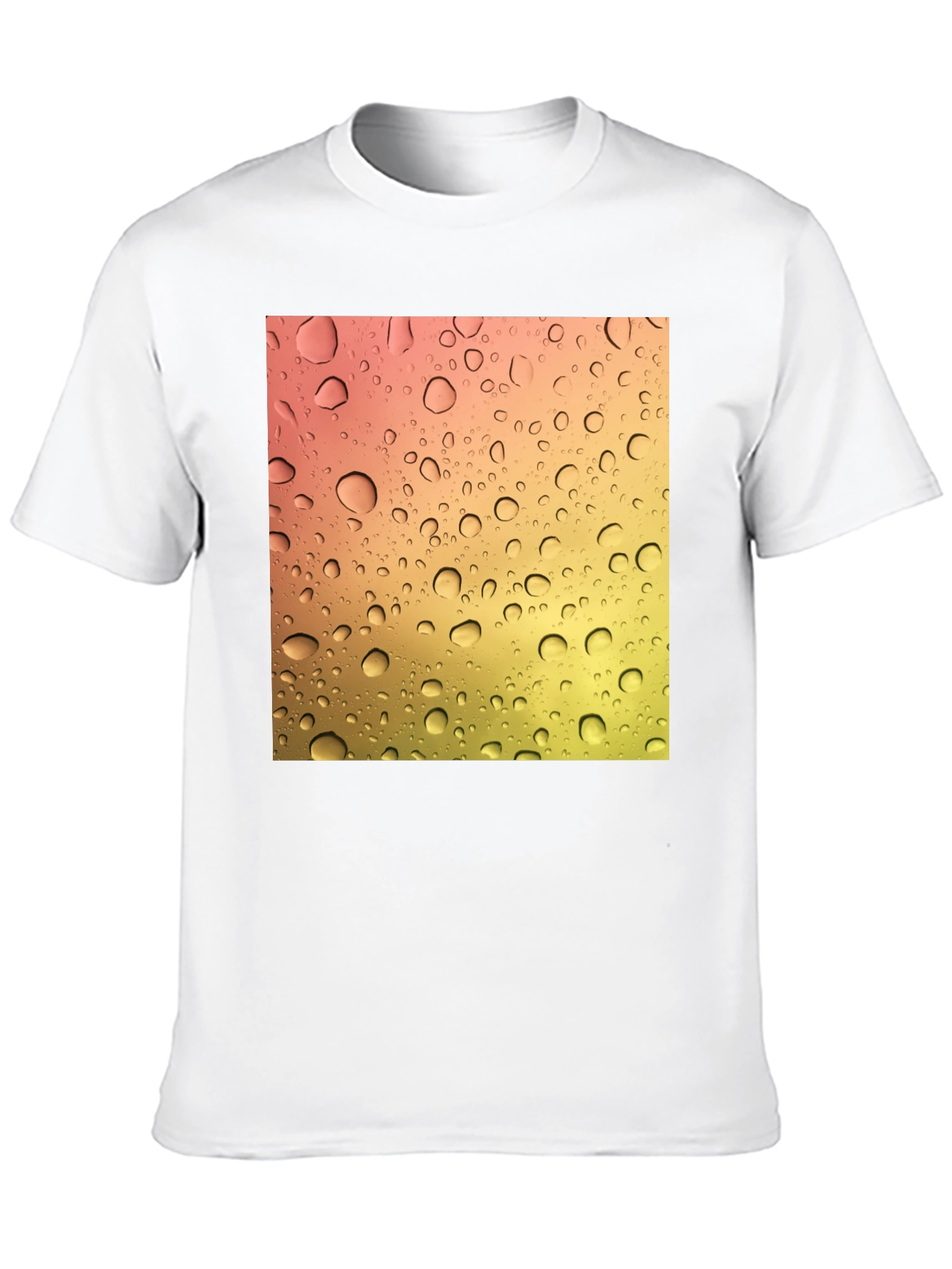 Raindrop Graphic Black Cotton T-Shirt