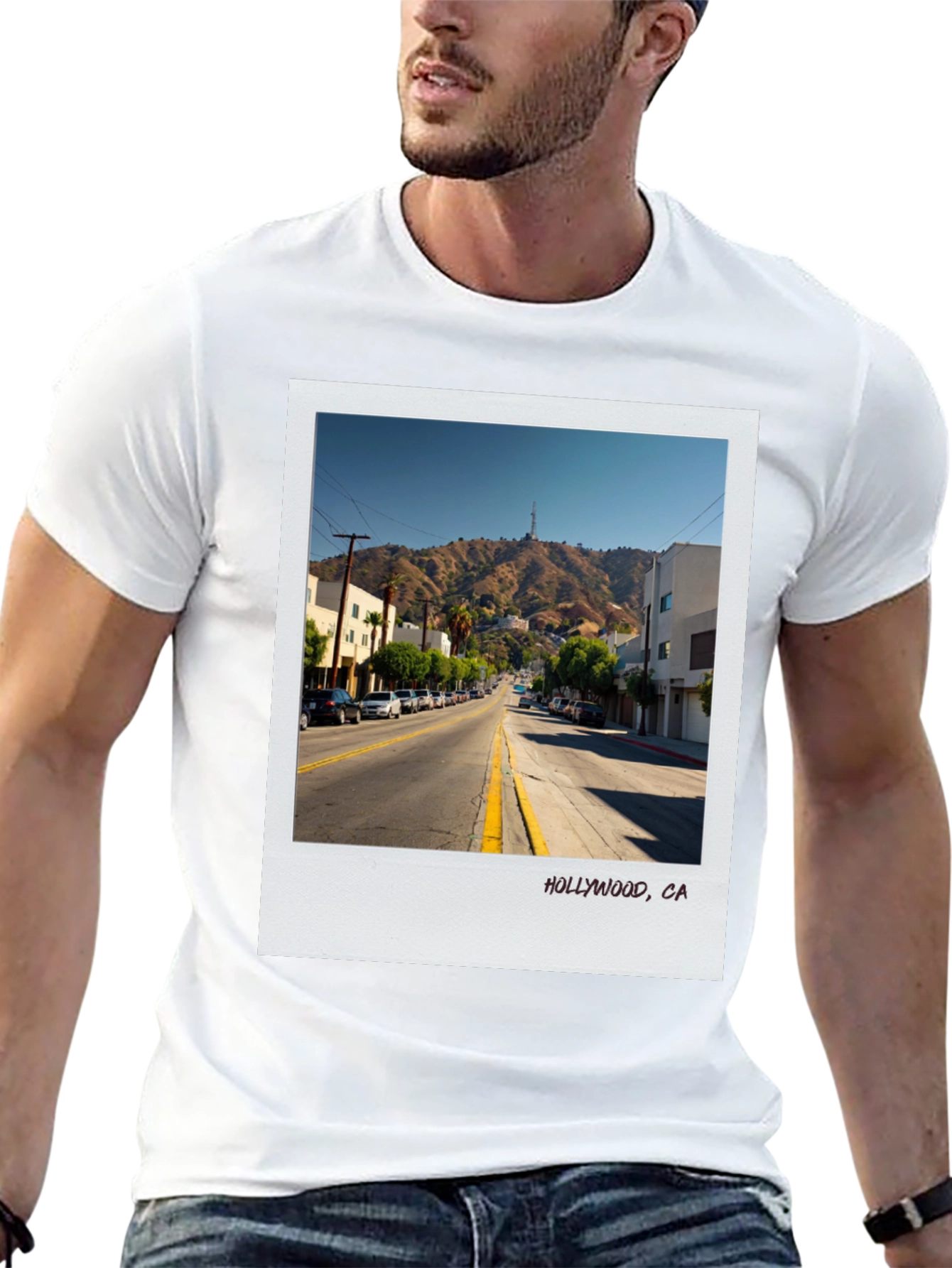 Hollywood CA Street Scene Graphic Tee