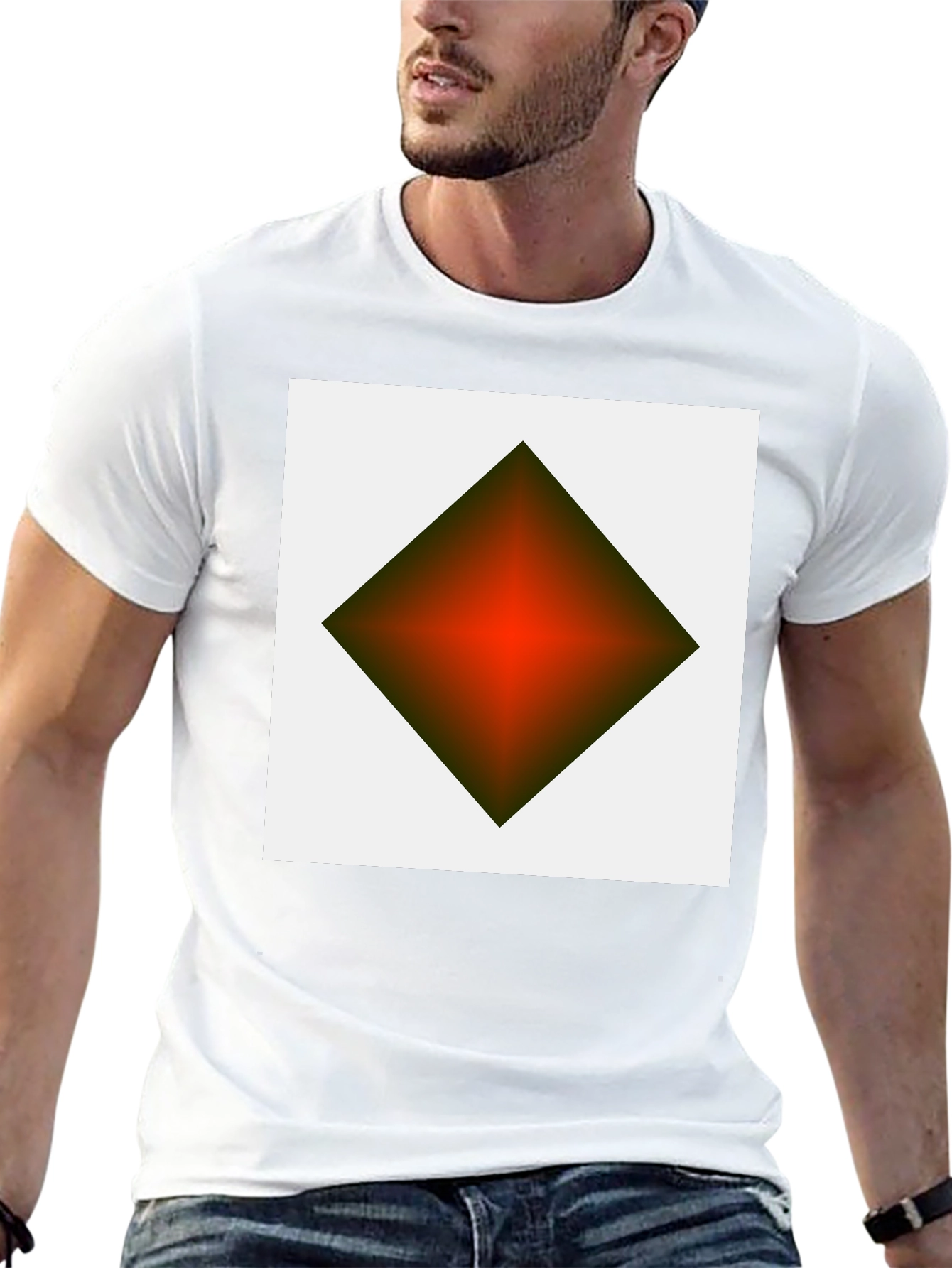 Geometric Diamond Graphic Tee - Modern Streetwear
