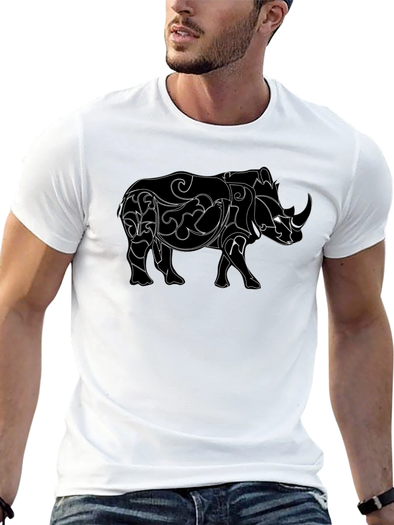 Rhinoceros Graphic Black T-Shirt