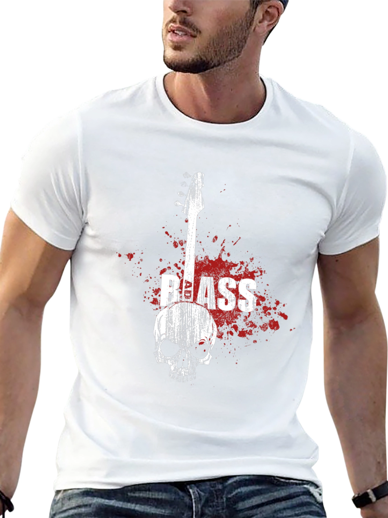 Skull Bass Guitar Graphic Tee