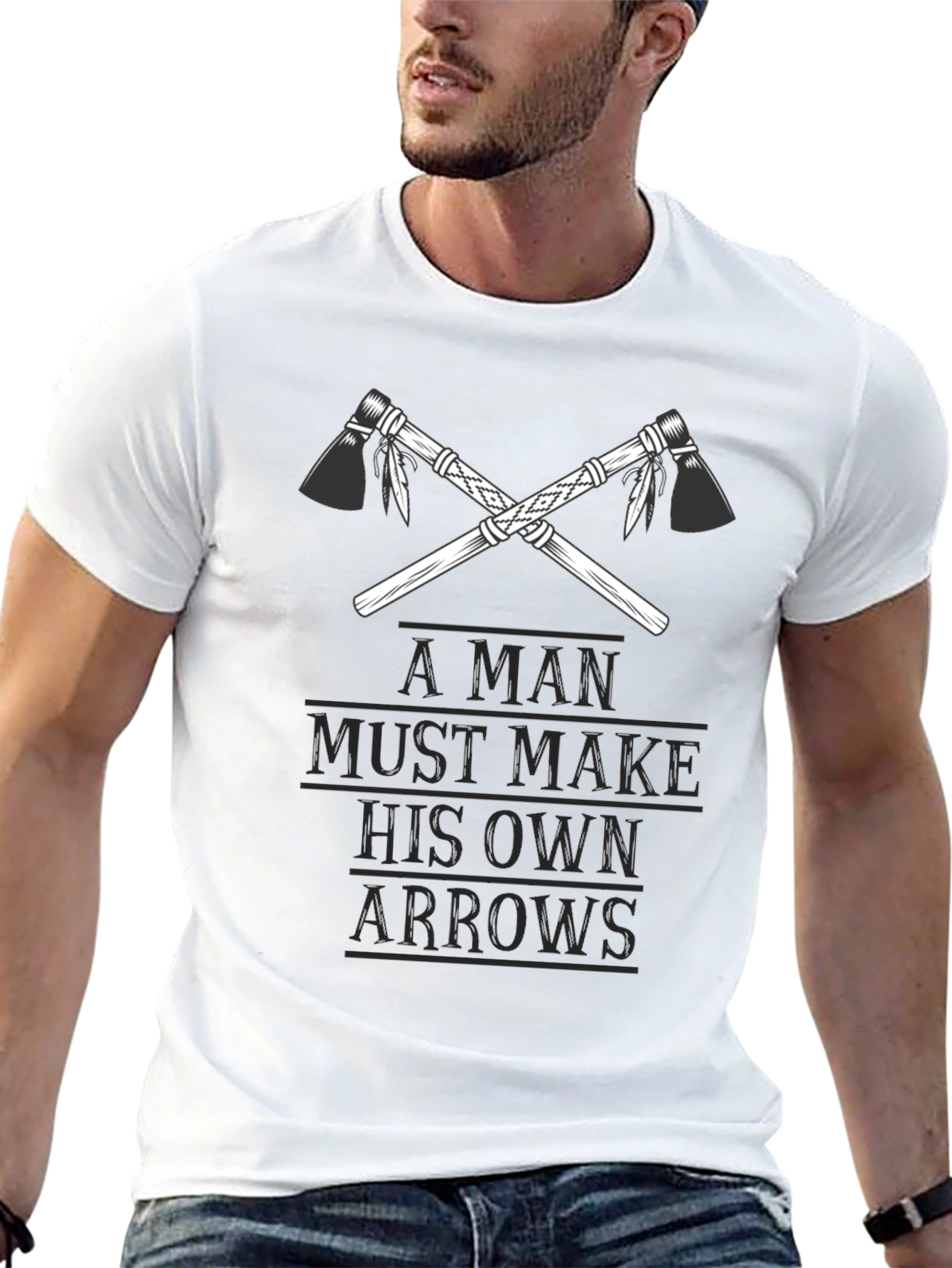 A Man Must Make His Own Arrows Black Tee