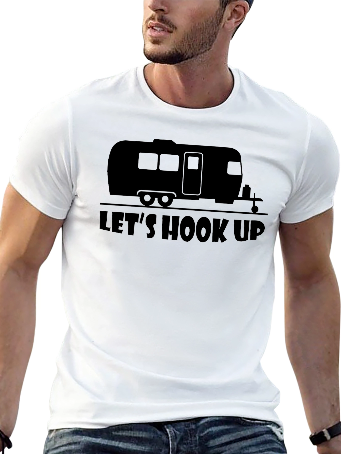 Lets Hook Up Camping T-Shirt - Funny RV Apparel