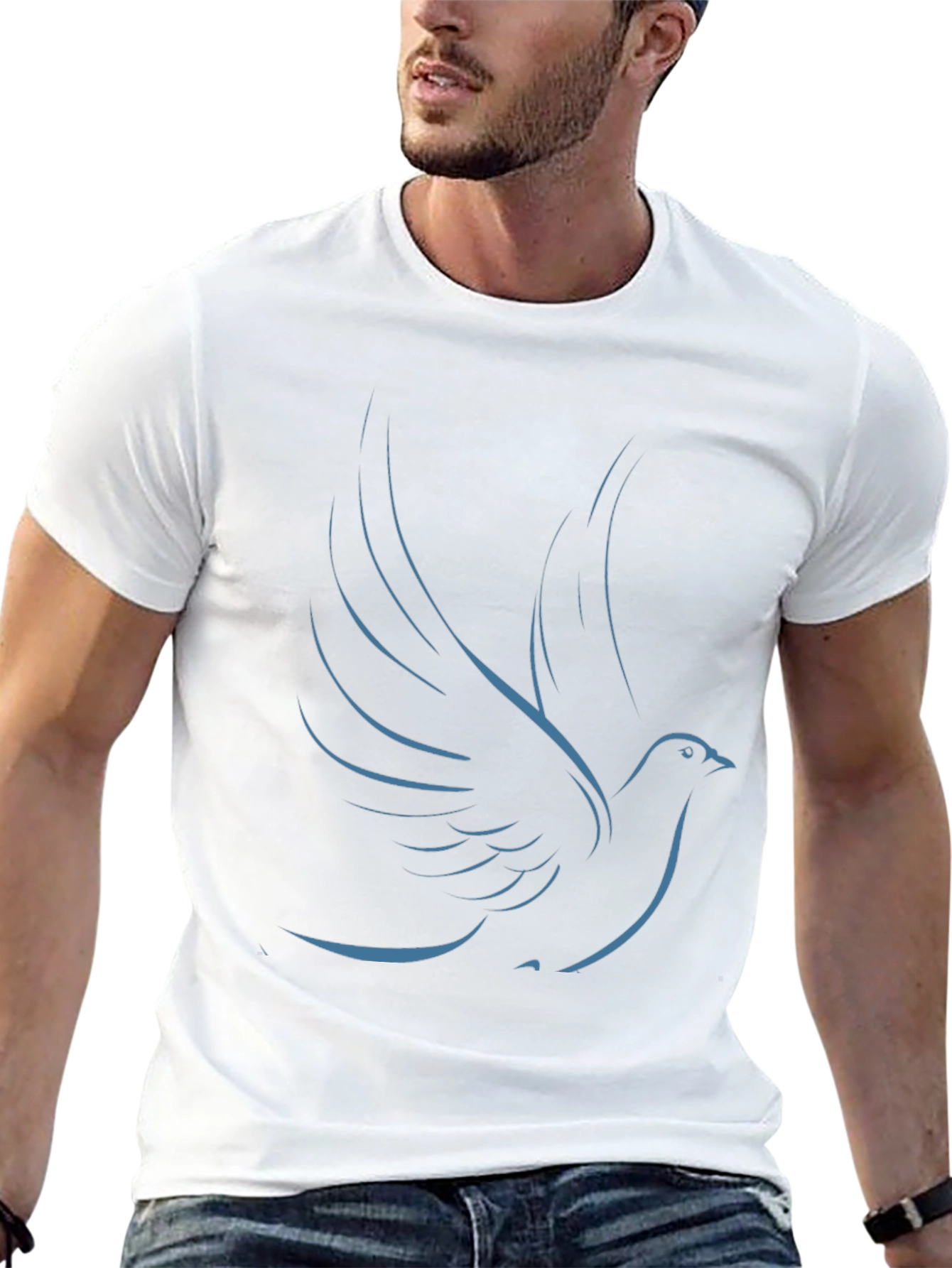 Dove Graphic Tee - Sleek & Stylish Black T-Shirt