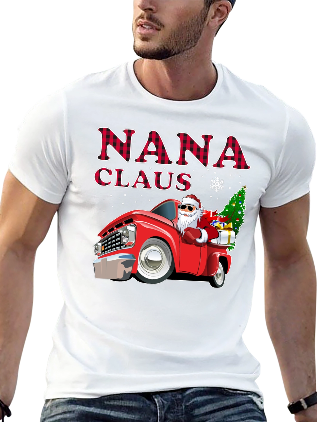 Nana Claus Christmas Truck Graphic Tee