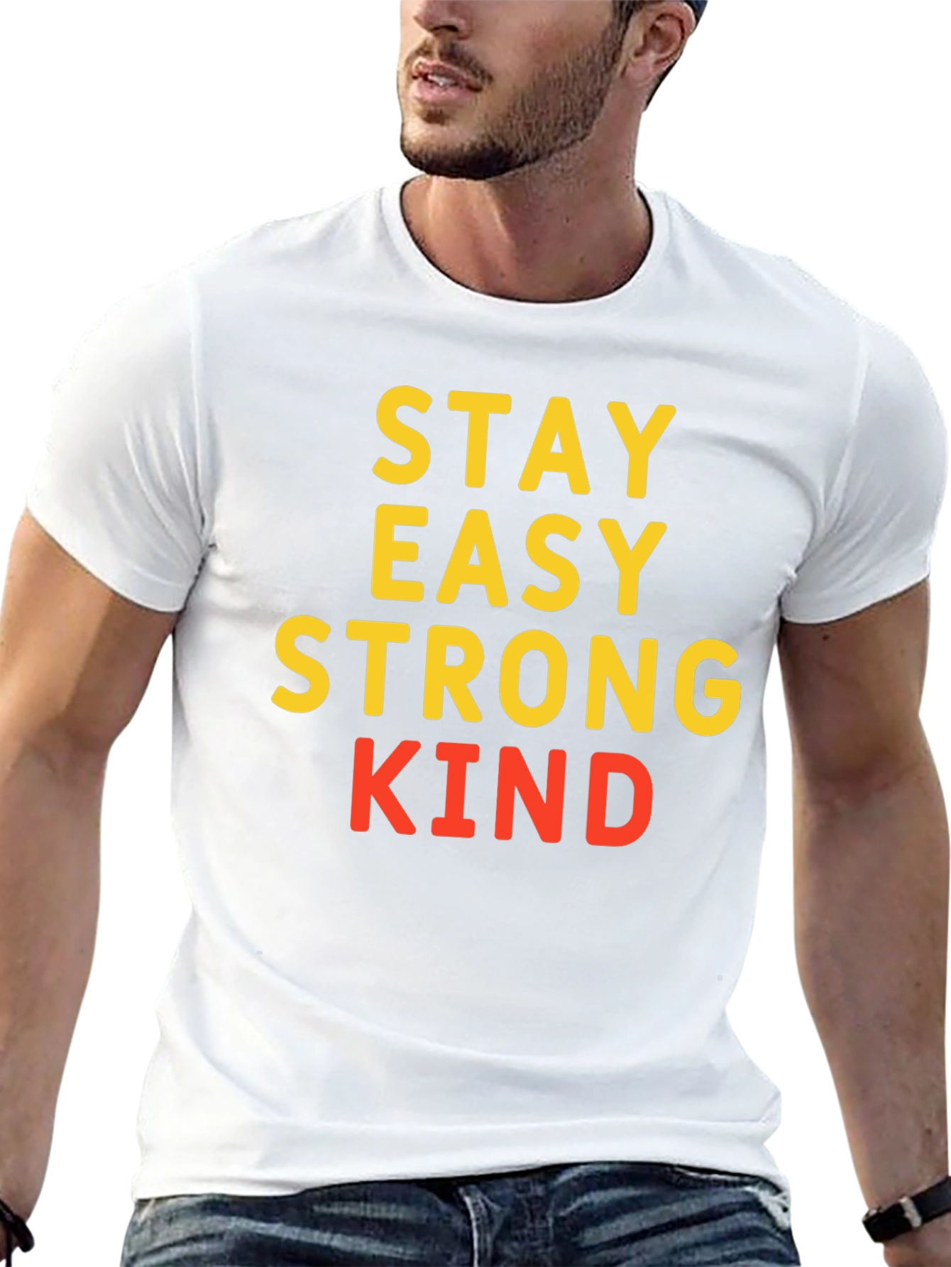 Stay Easy Strong Kind T-Shirt Black Casual Wear