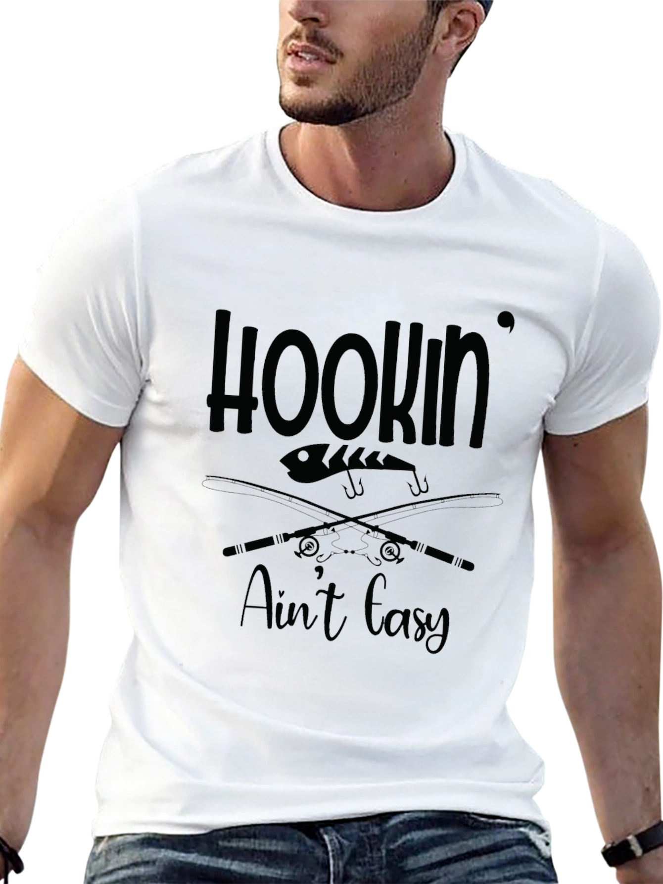 Hookin Aint Easy T-Shirt: Fishing Graphic Tee