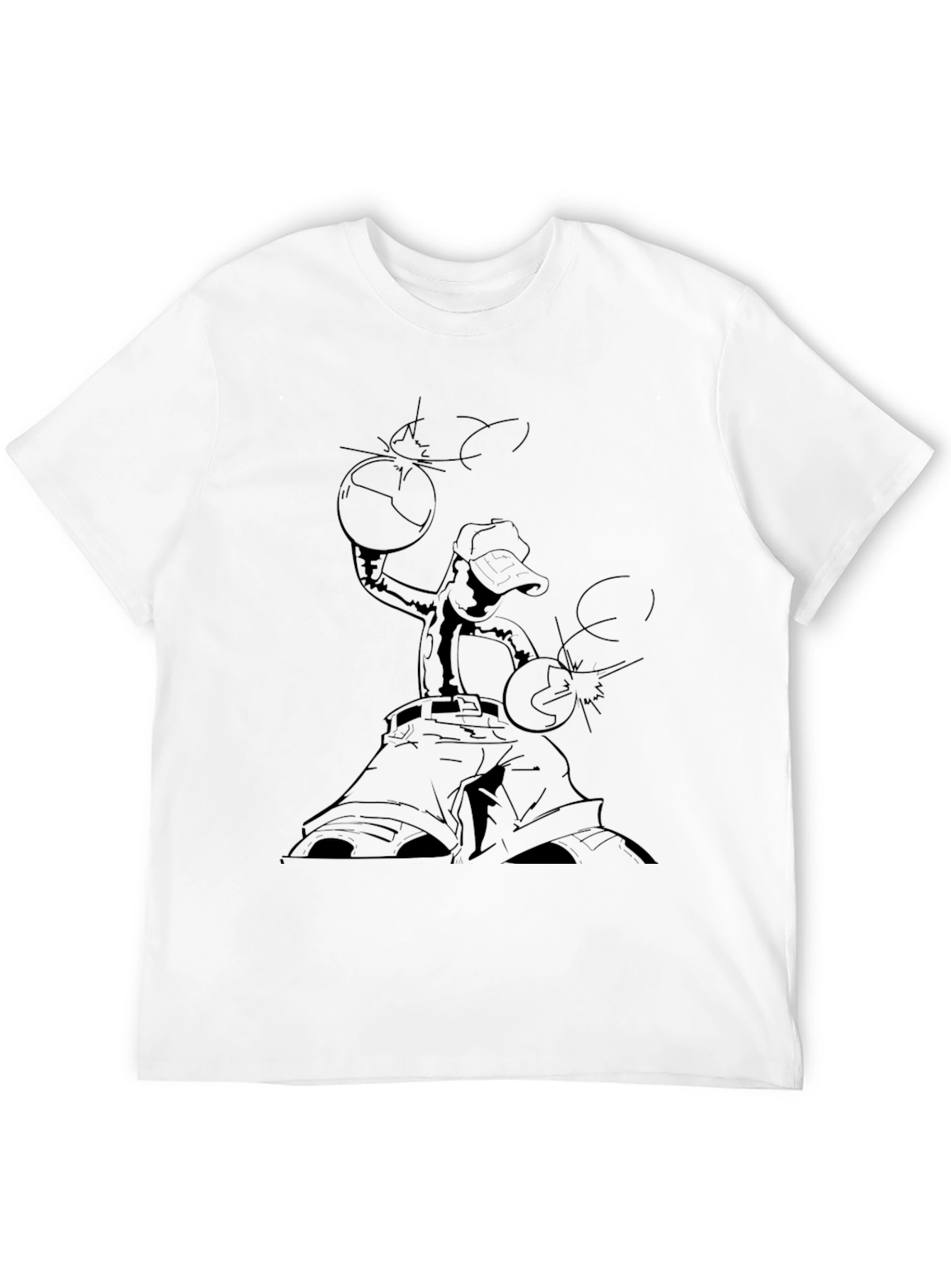 Black T-Shirt with Basketball Graphic