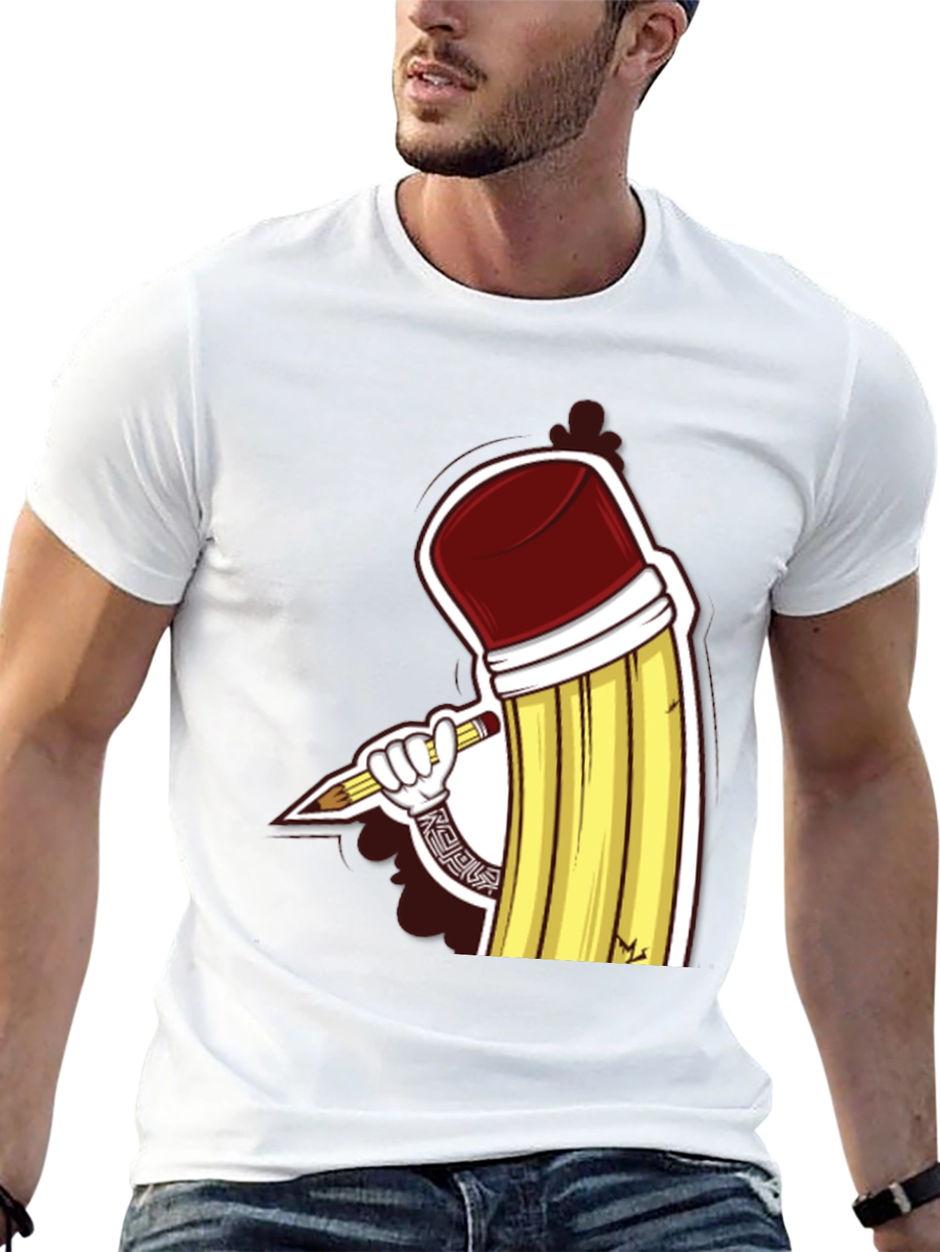 Pencil Art Graphic Tee - Unique Design