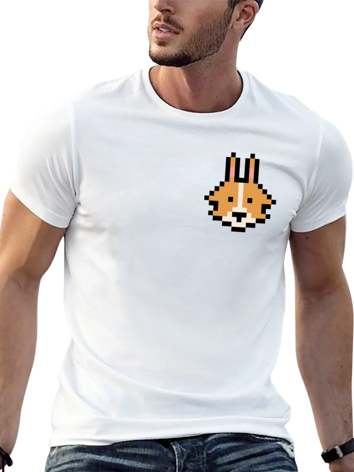 Pixel Corgi Graphic Tee - Black