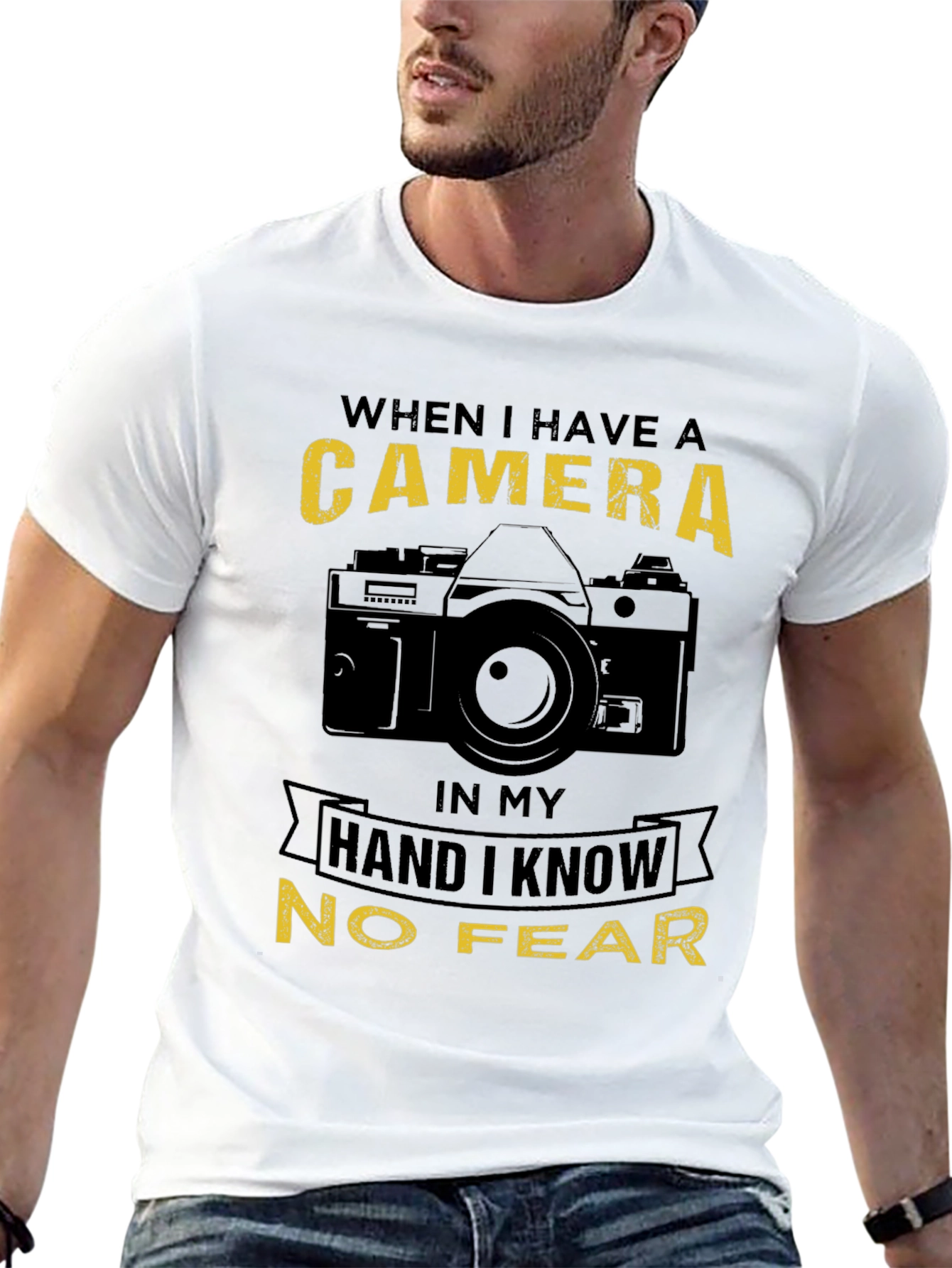 Camera Lover T-Shirt - No Fear Photographer Tee