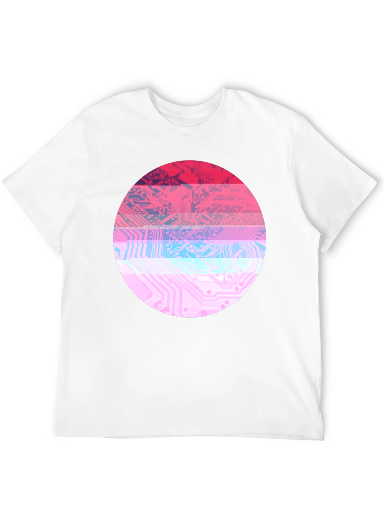 Circuit Board Circle Graphic Tee - Retro Style
