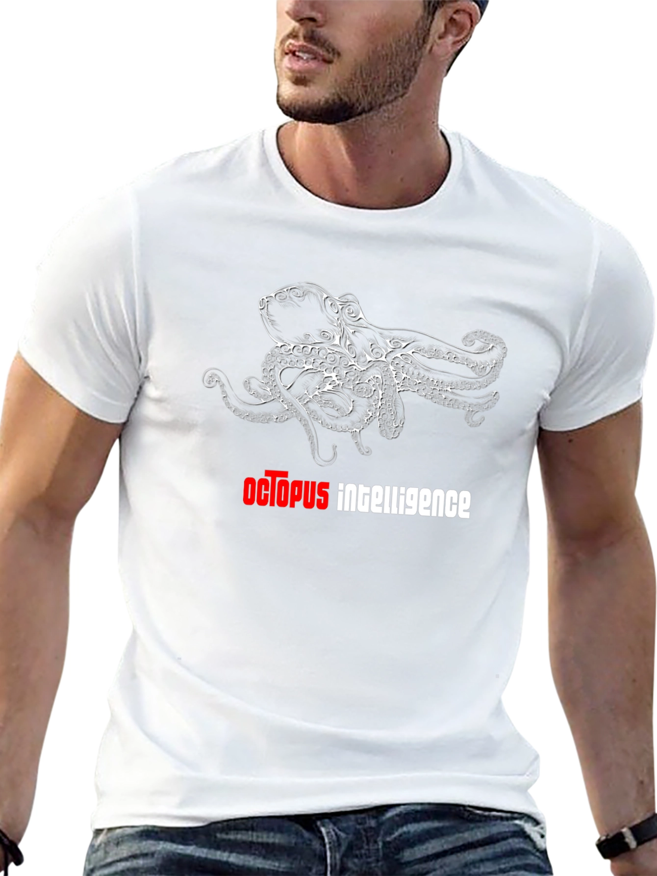 Octopus Intelligence Graphic Black T-Shirt