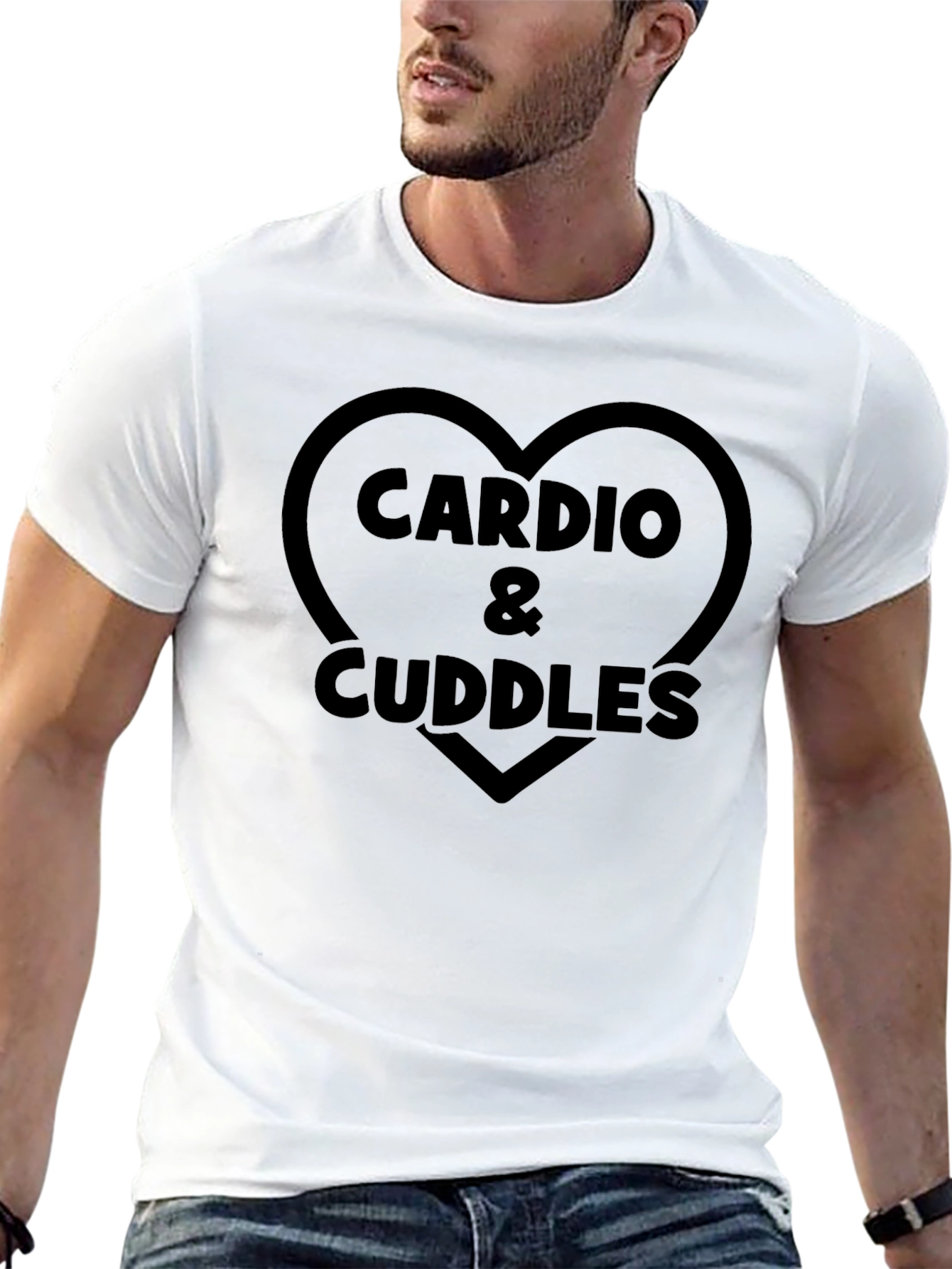 Cardio & Cuddles Graphic T-Shirt - Black