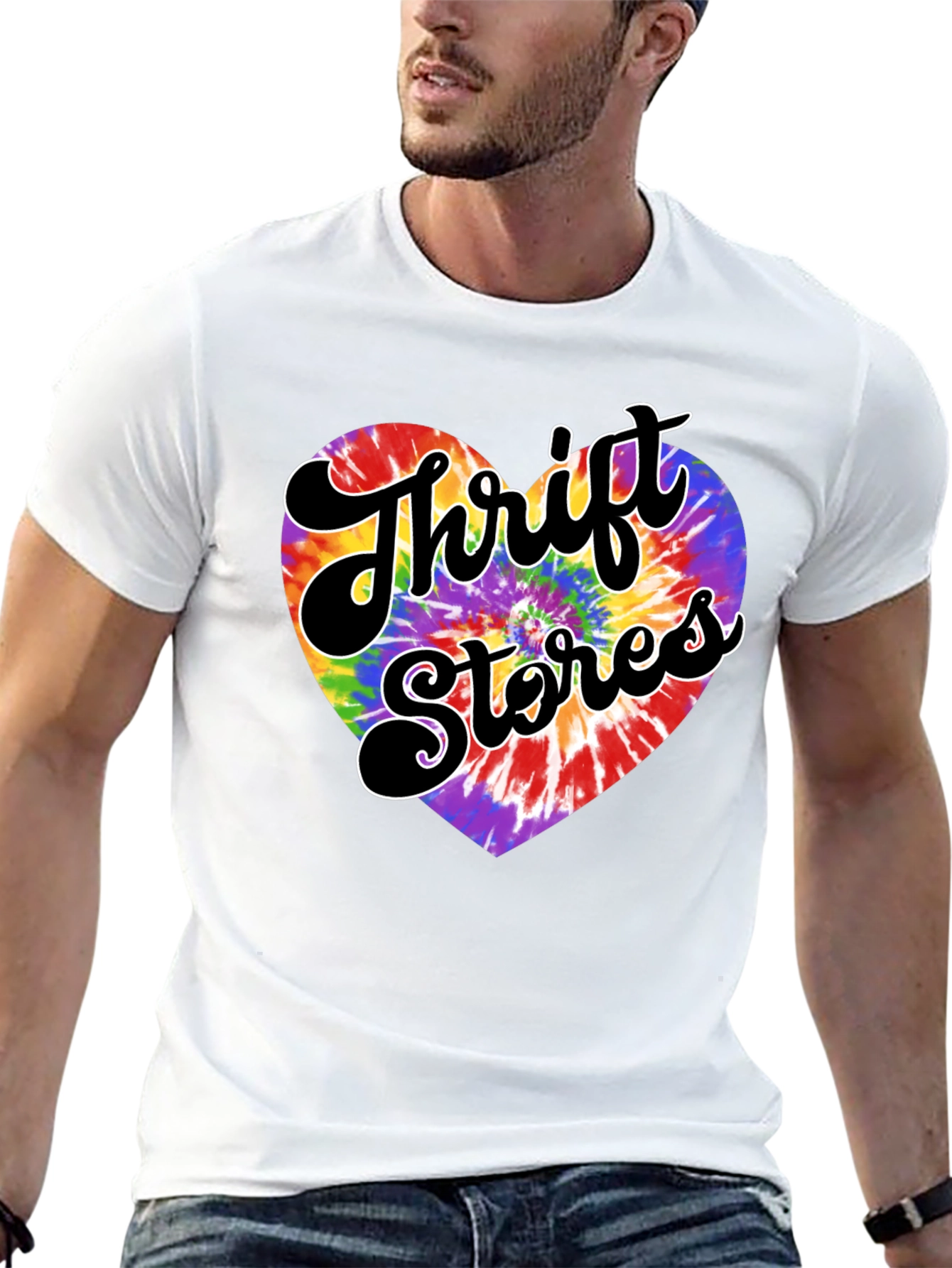 Thrift Stores Tie-Dye Heart Graphic Tee