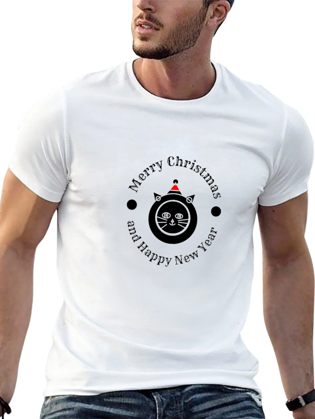 Festive Christmas Cat T-Shirt