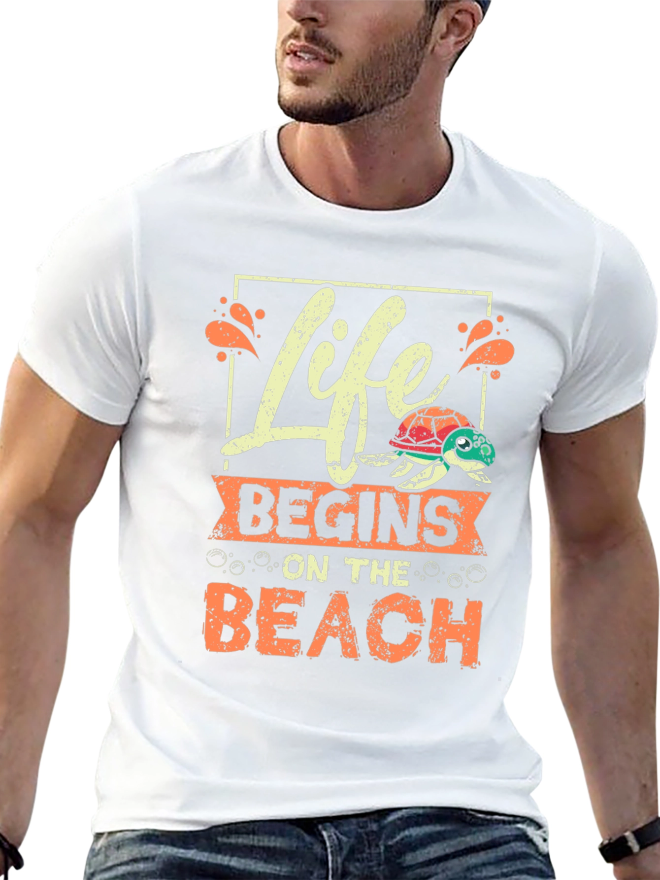 Life Begins On The Beach T-Shirt