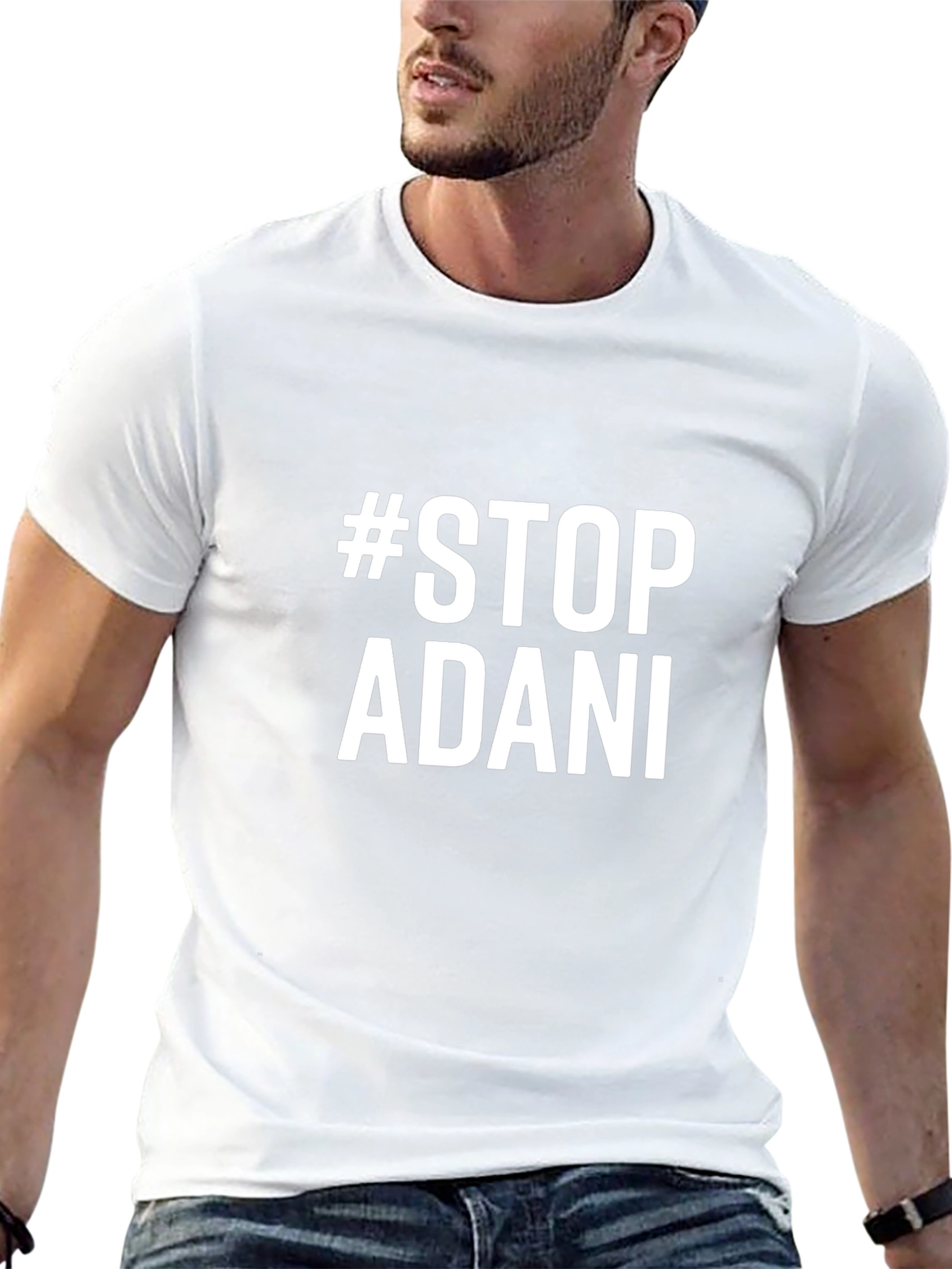 #StopAdani Activist Black Cotton T-Shirt - Mens