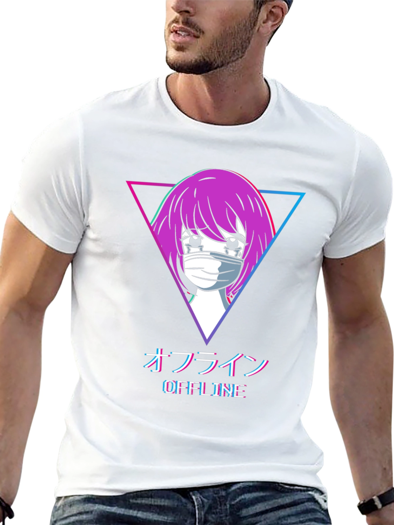 Offline Anime Girl Graphic T-Shirt