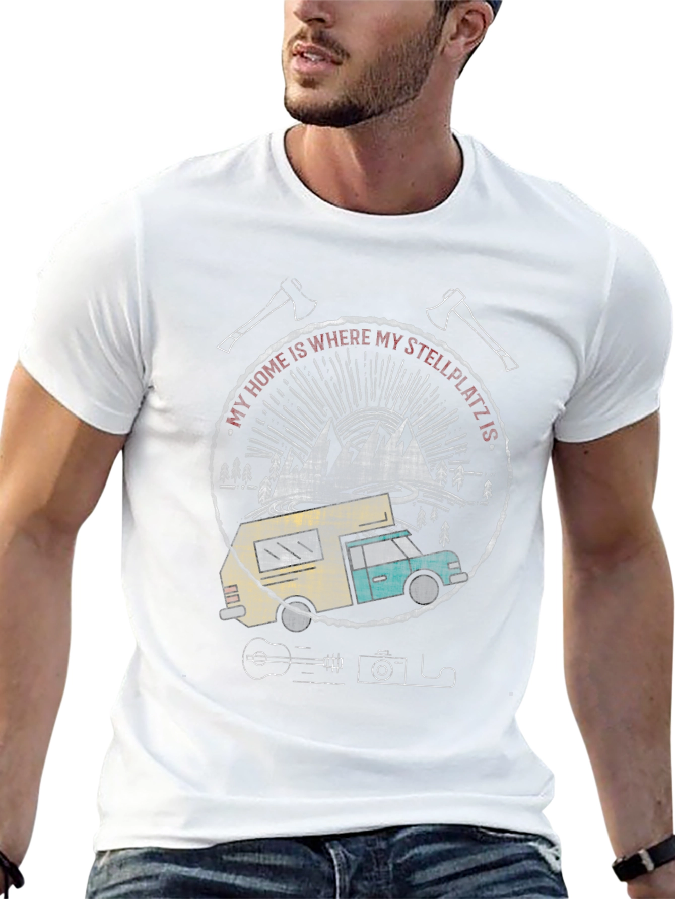 Stellplatz Camper T-Shirt - Adventure Ready