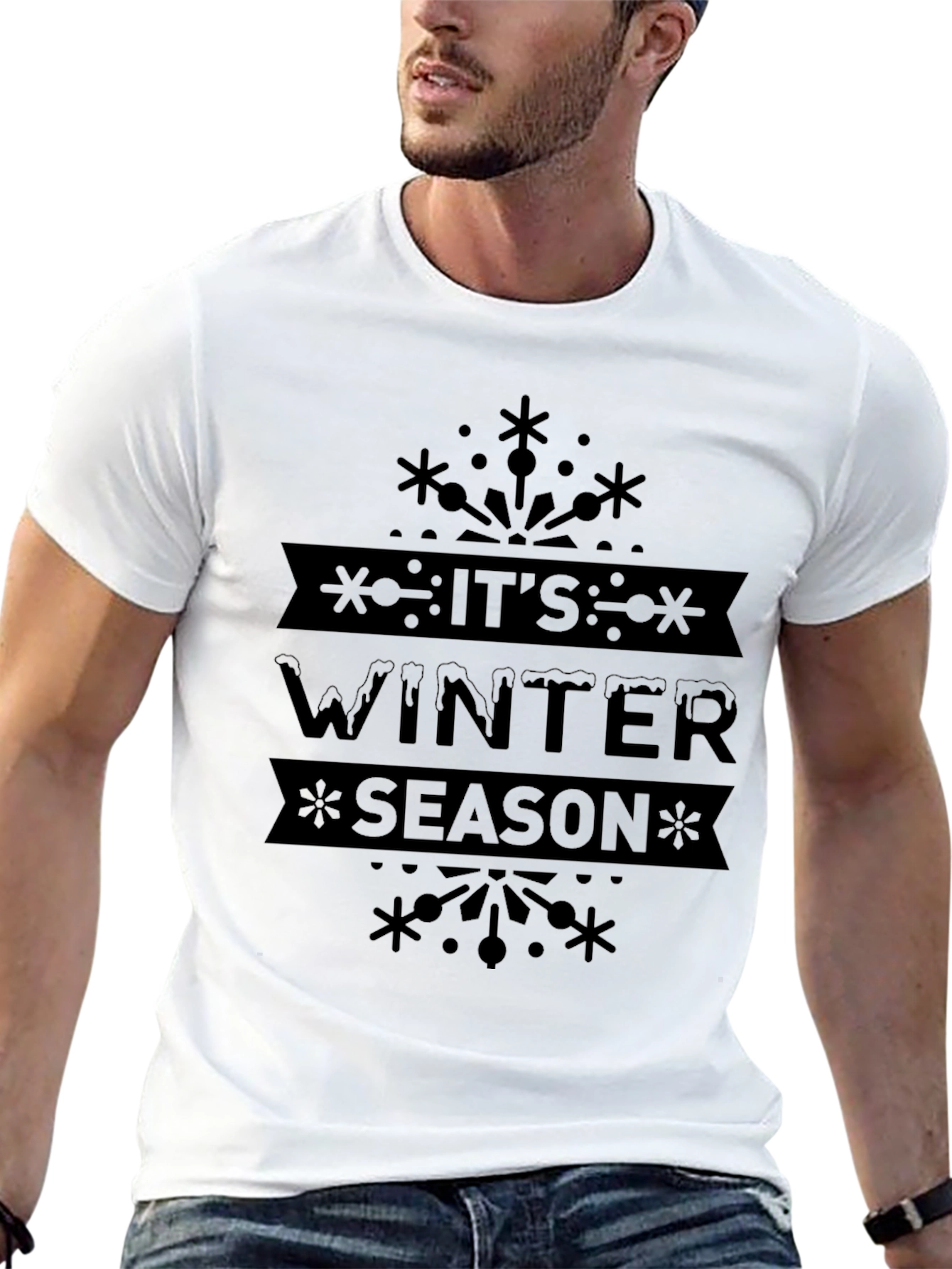 Its Winter Season Black T-Shirt
