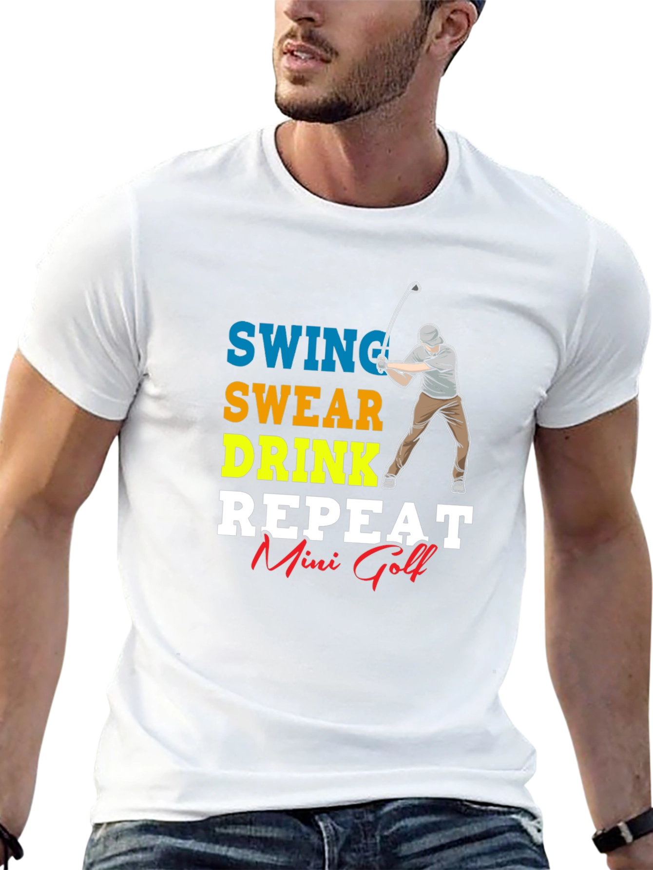 Swing Swear Drink Repeat Mini Golf T-Shirt