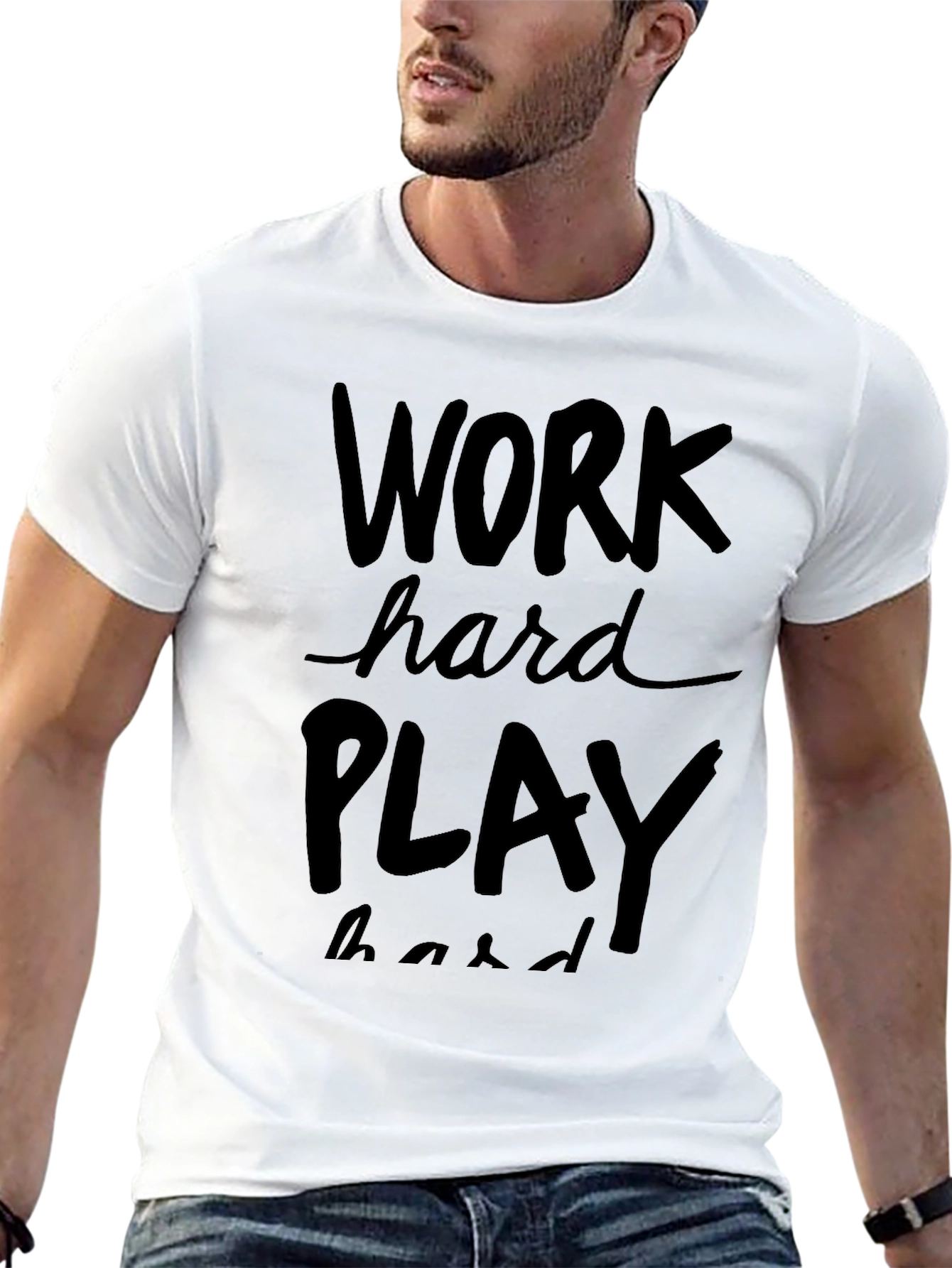 Work Hard Play Hard Graphic Tee - Black