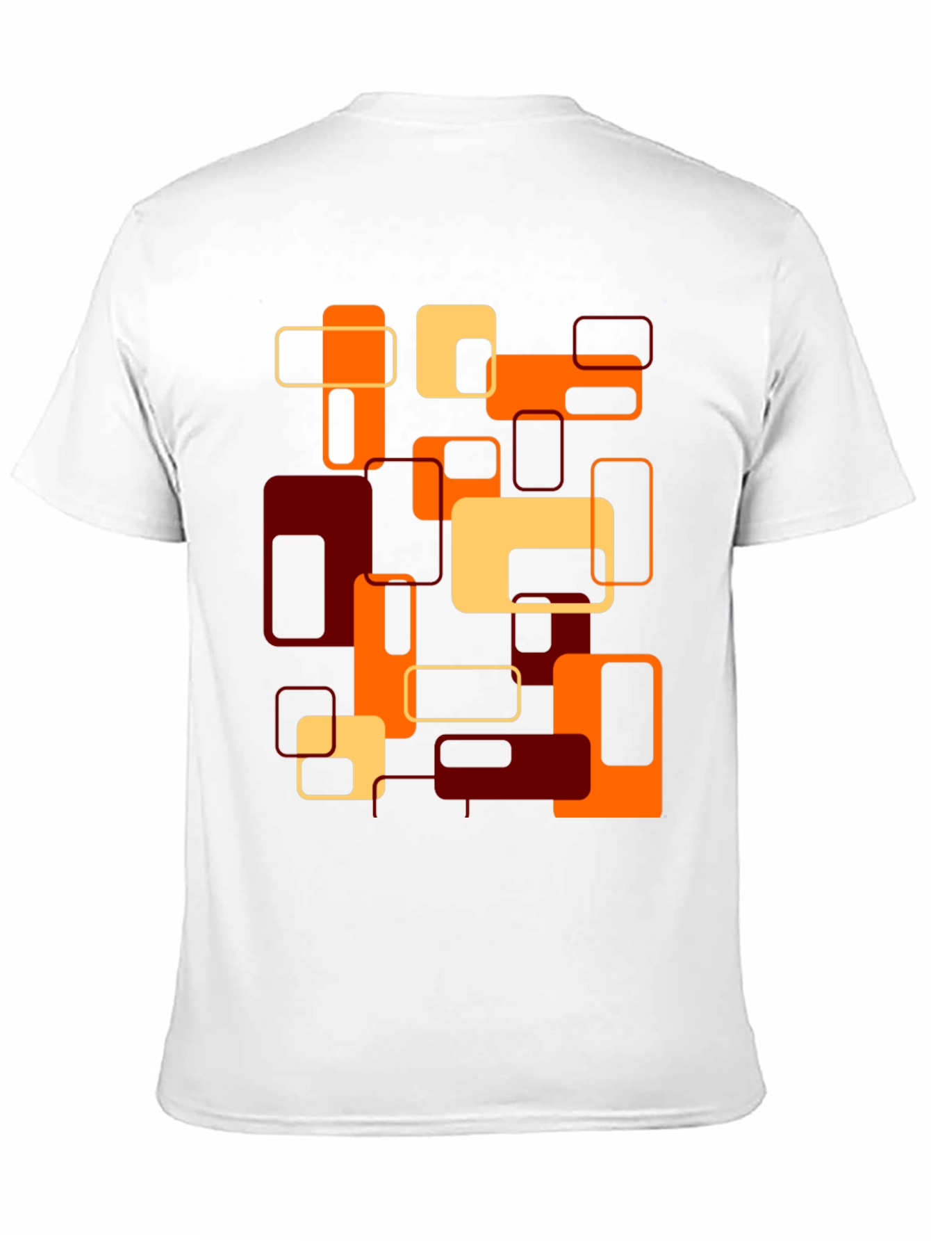 Retro Geometric Block Print T-Shirt