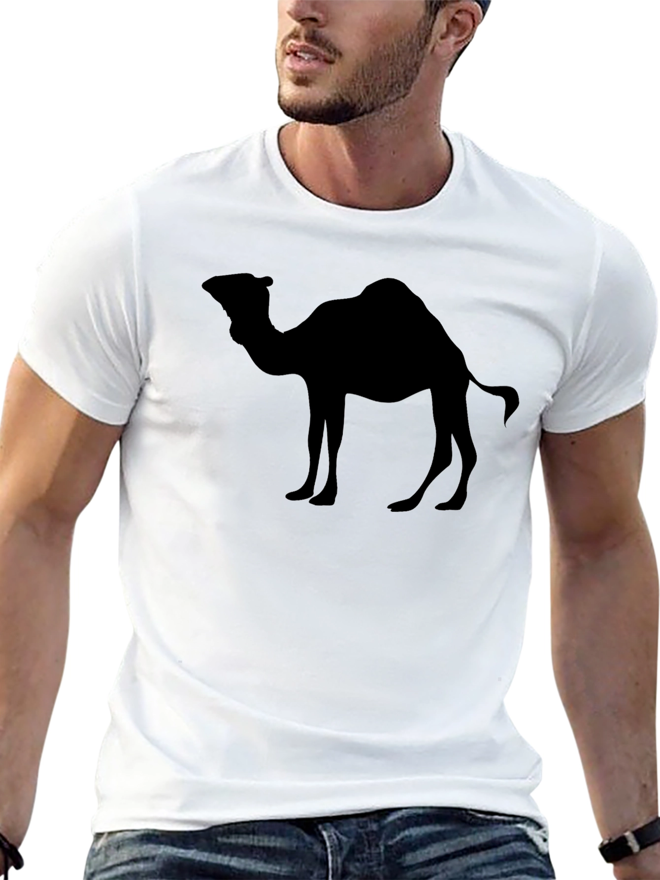 Camel Silhouette Black T-Shirt - Desert Vibes