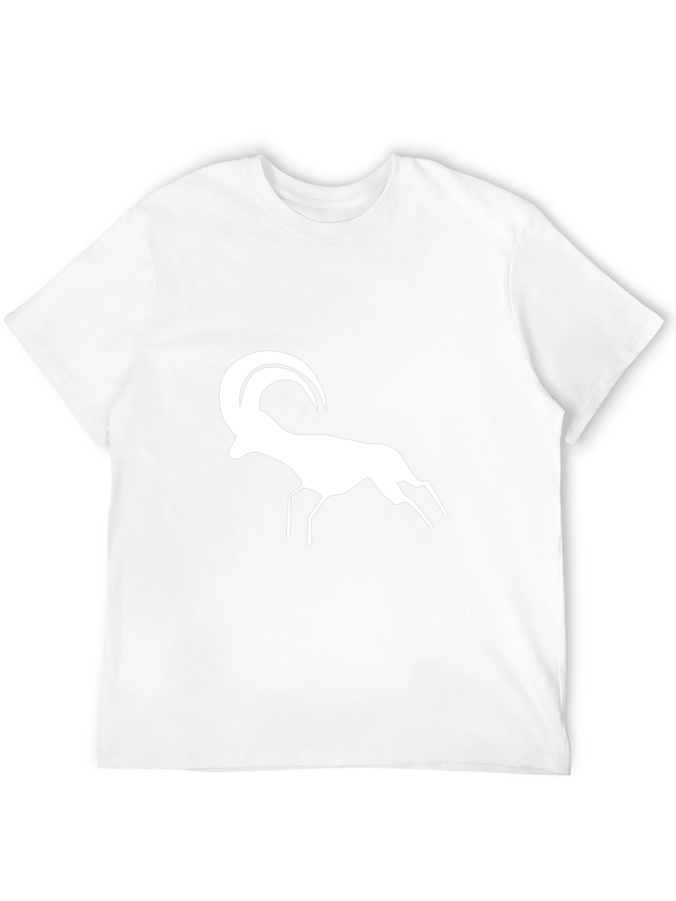 Black T-Shirt with White Ram Graphic Print