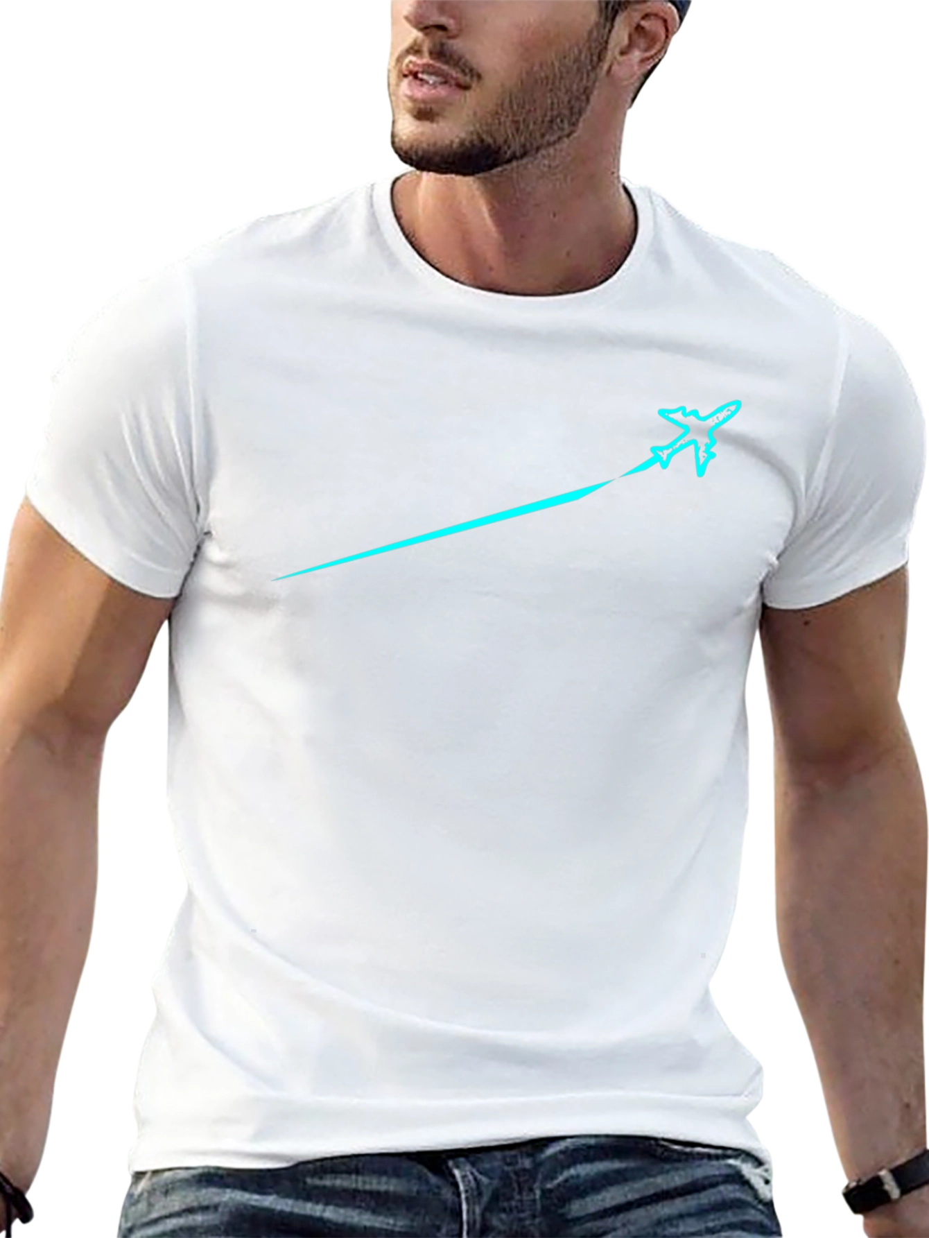 Airplane Trail Graphic Tee - Black