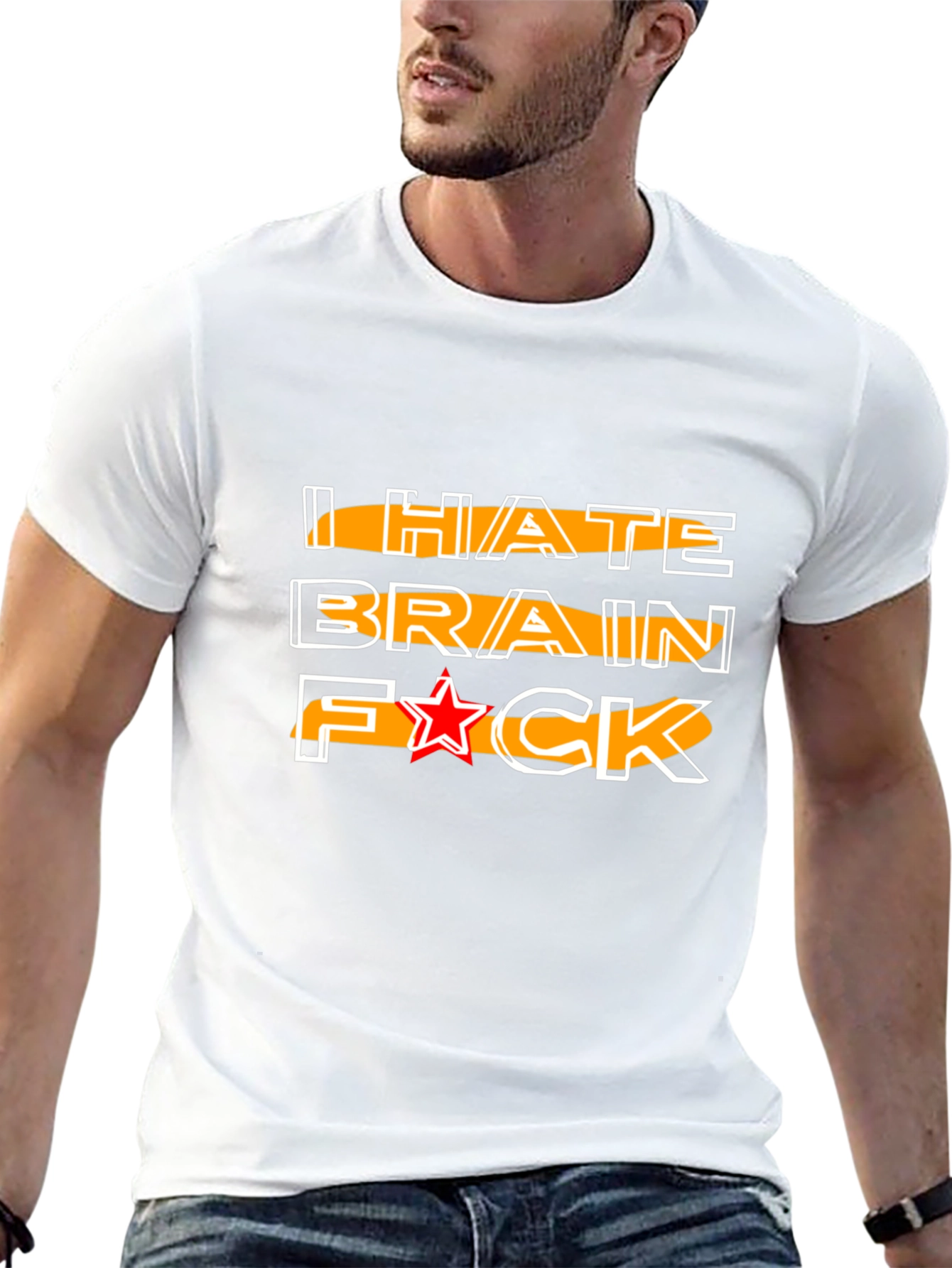 I HATE BRAIN Funny Graphic Tee