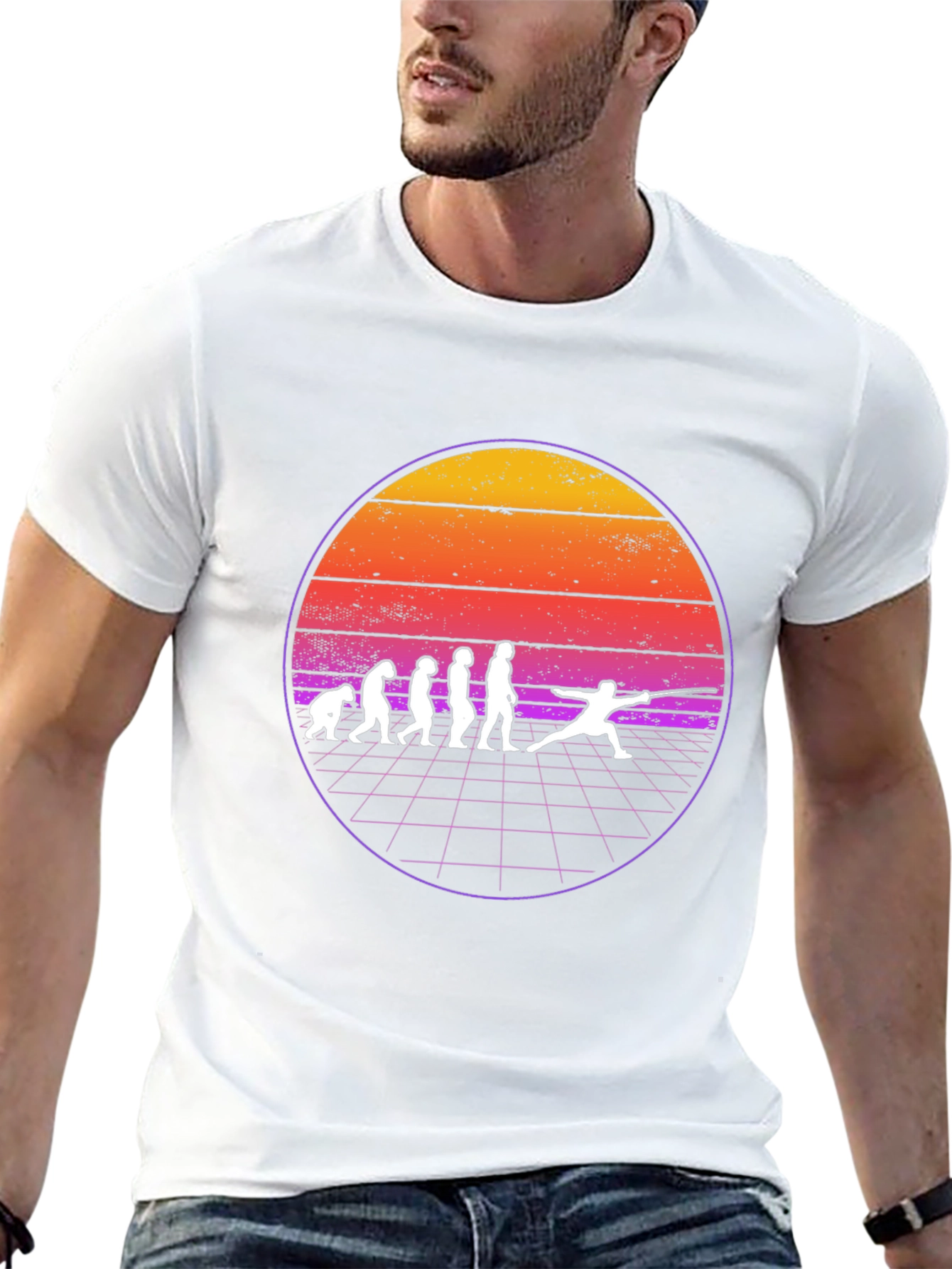 Fencing Evolution Graphic T-Shirt - Retro Style
