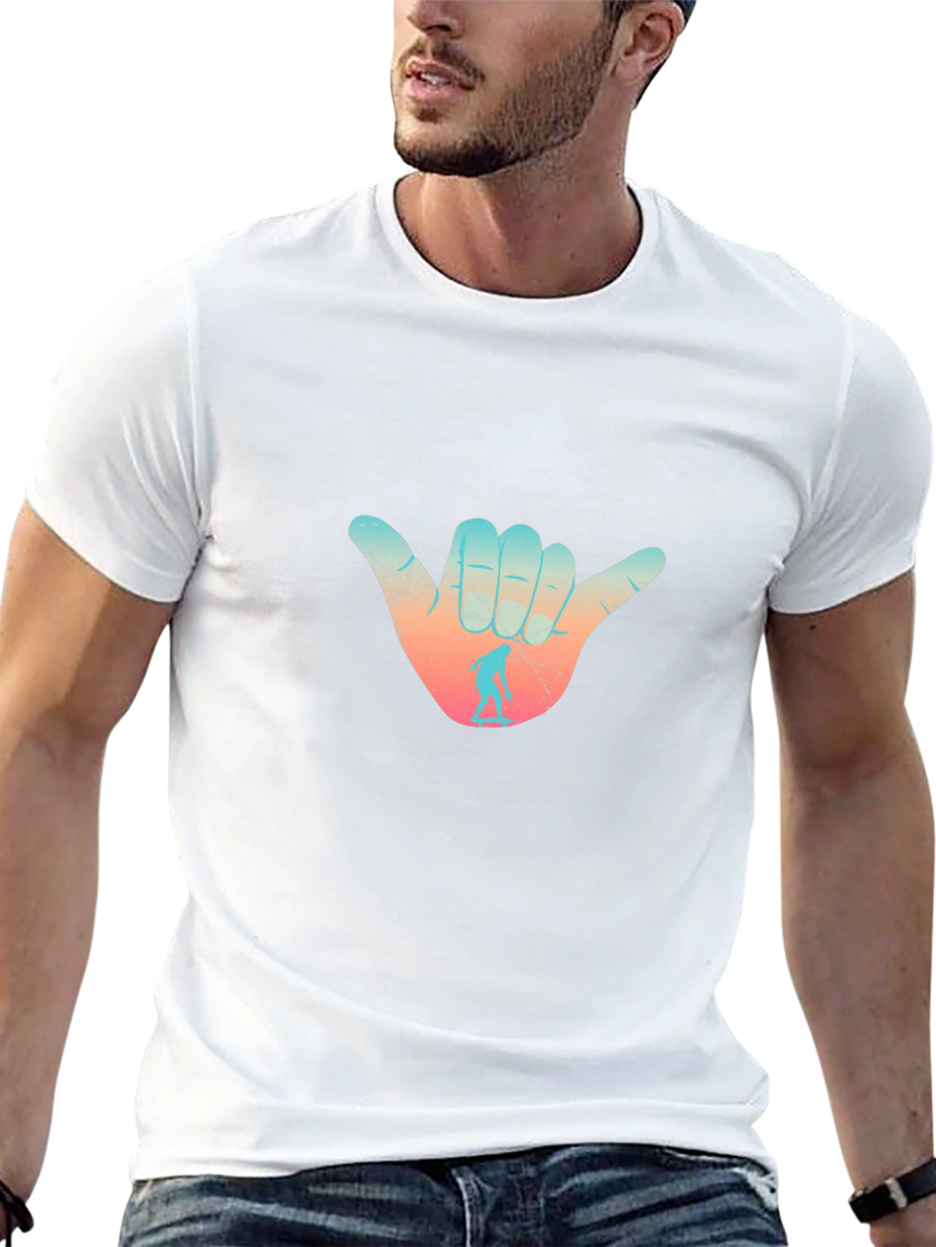 Shaka Hand Surfer Graphic Tee - Relaxed Fit