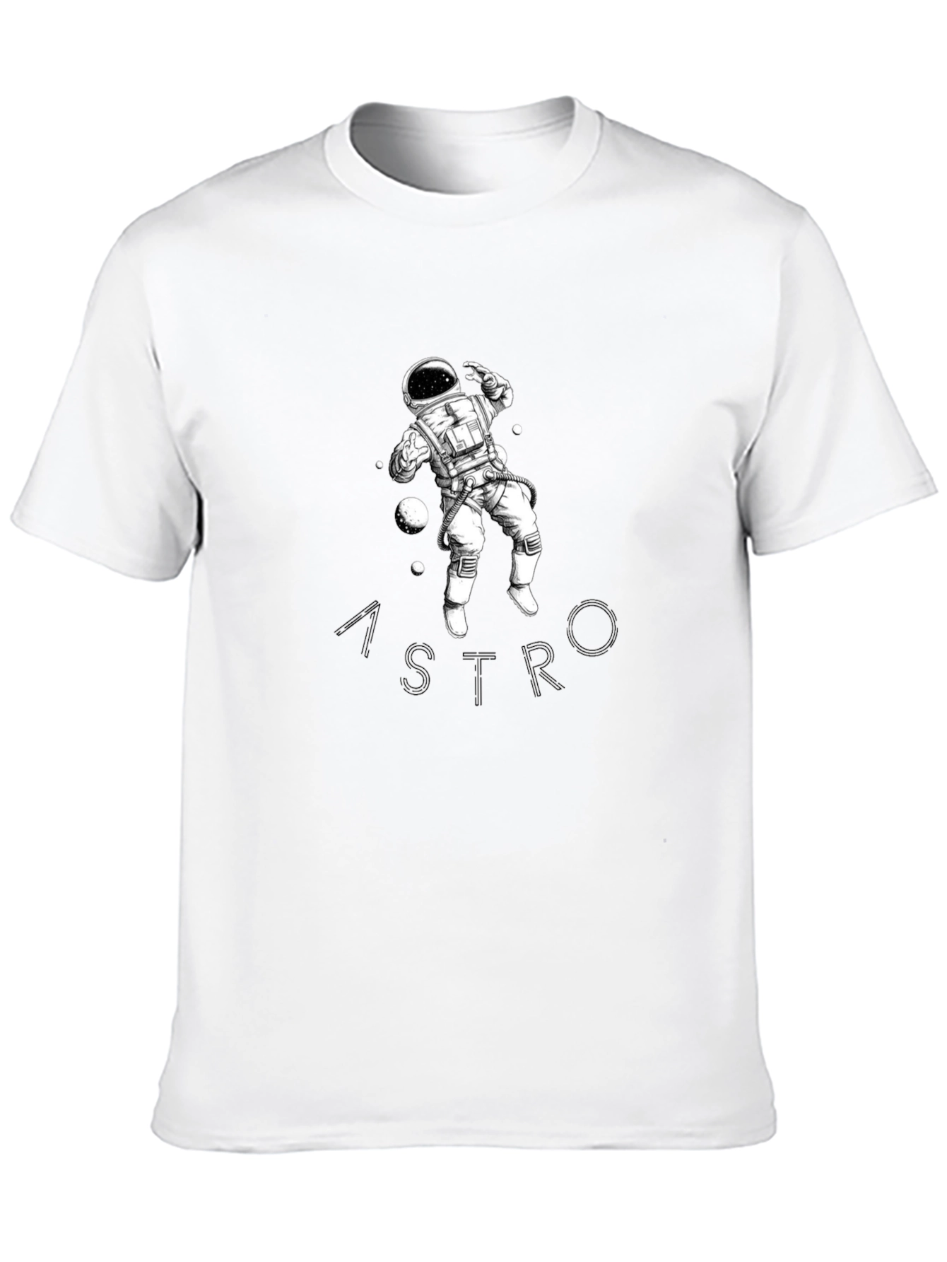 Astronaut Graphic Print Black T-Shirt