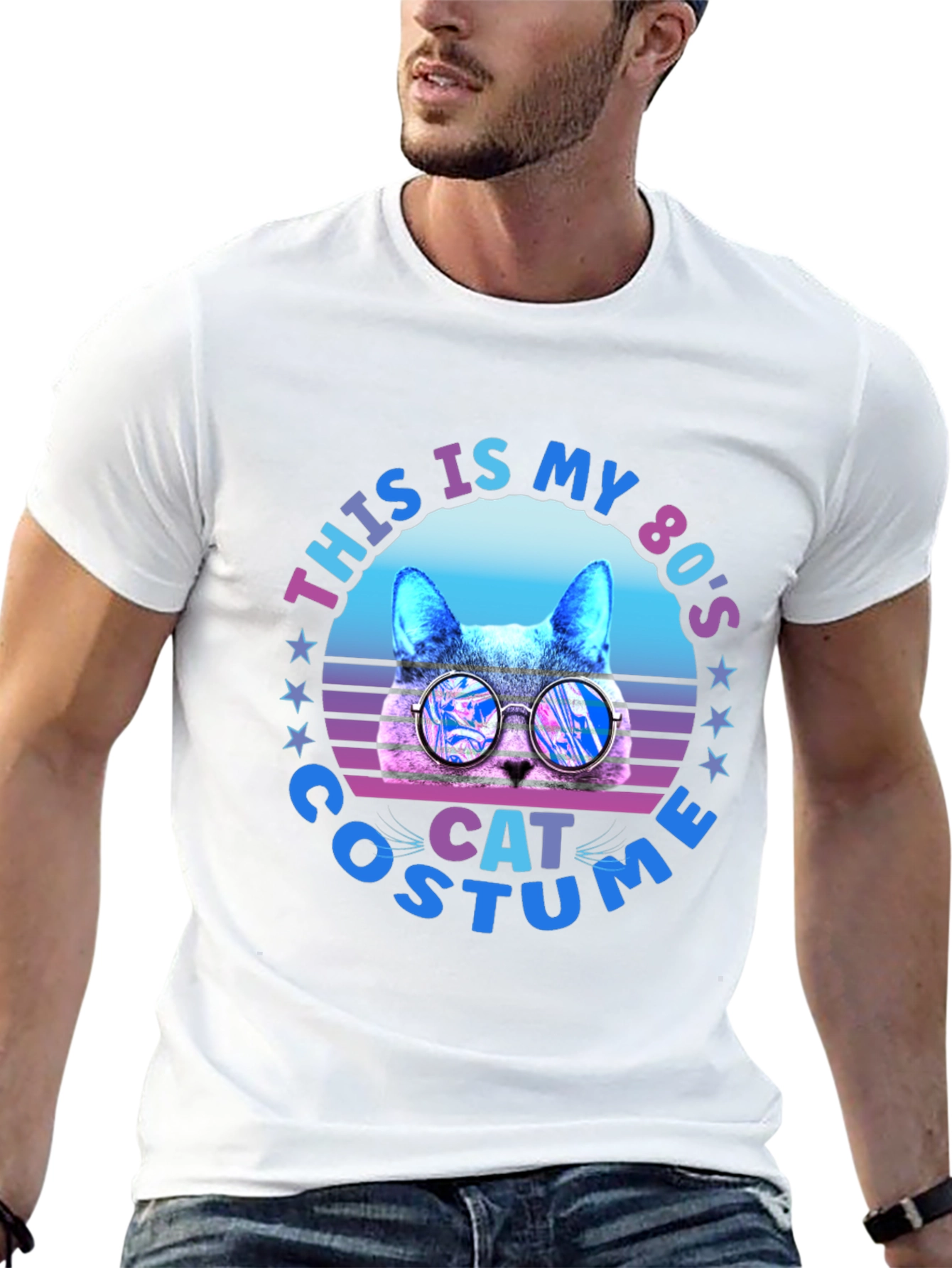 80s Cat Costume Graphic T-Shirt