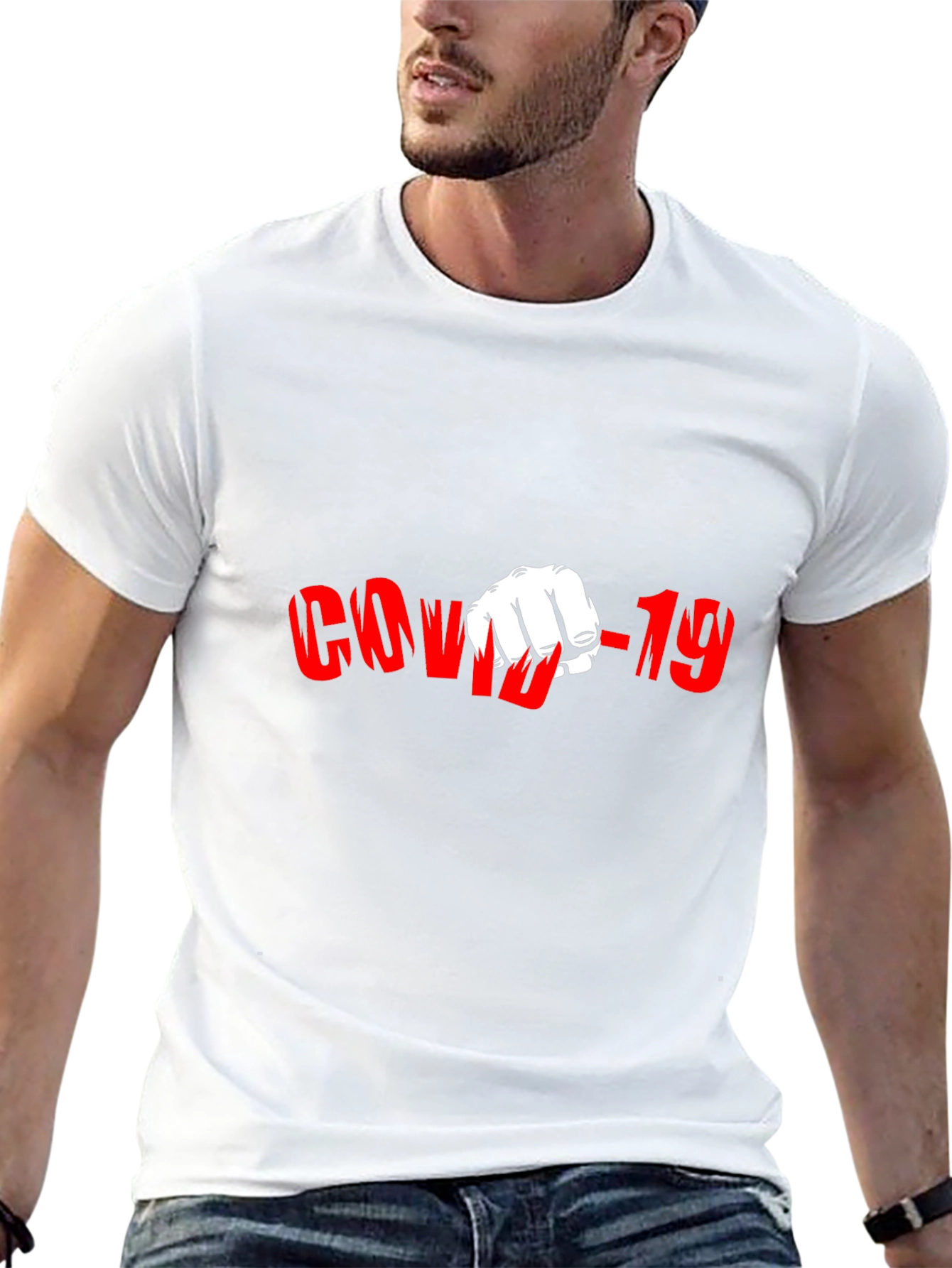 COVID-19 Punch Black Graphic T-Shirt