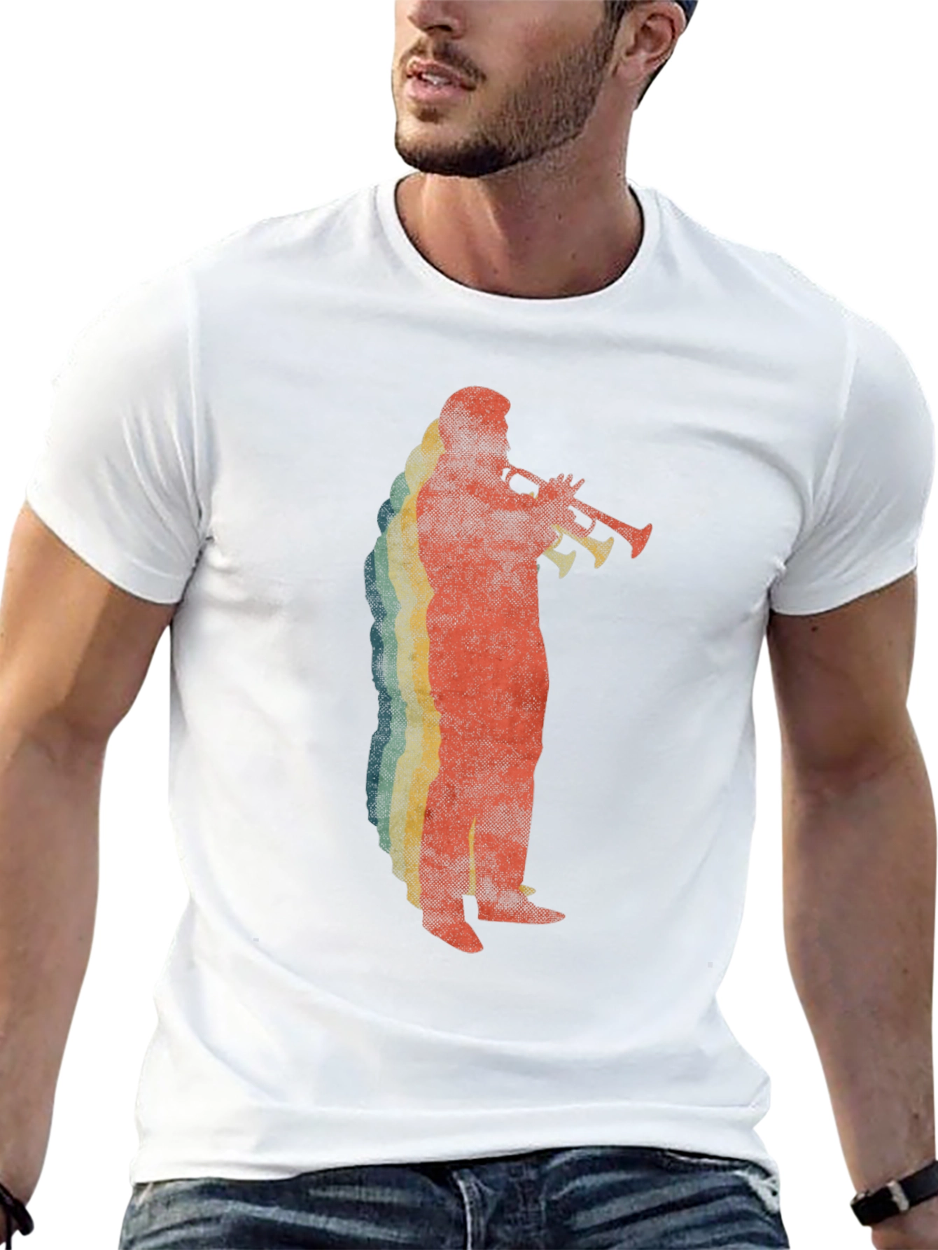 Retro Trumpet Player Graphic Tee