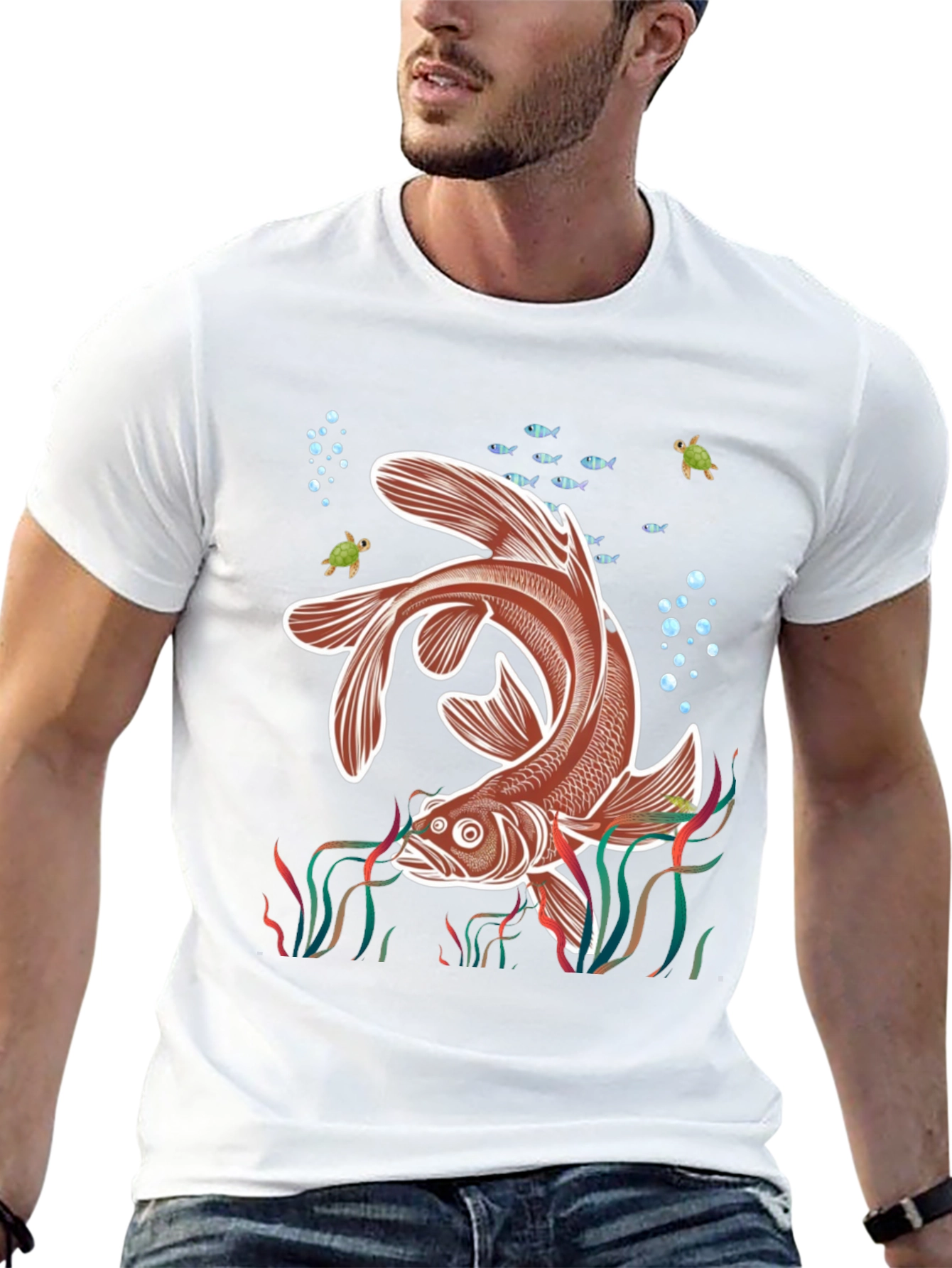 Fish Graphic Black T-Shirt