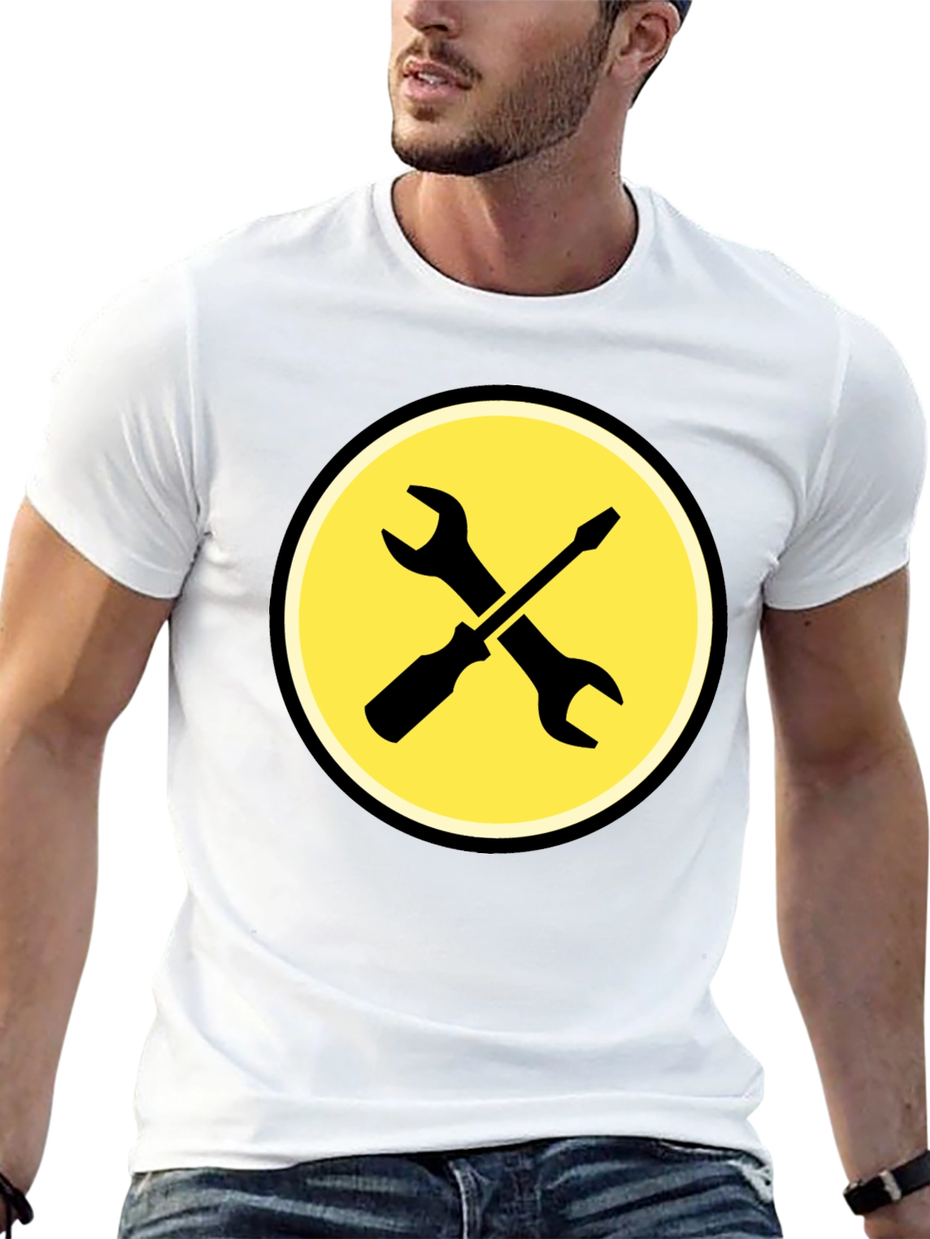 Tools Graphic Black Crew Neck T-Shirt