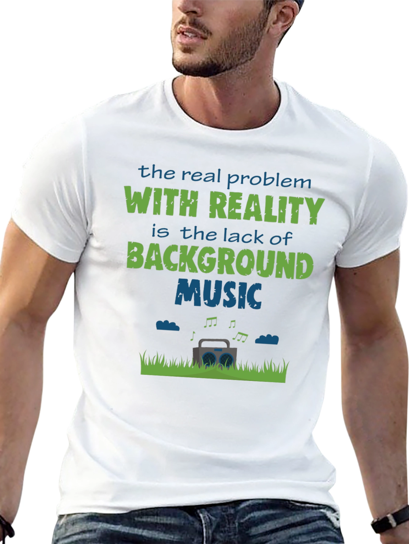 Funny Background Music Graphic T-Shirt