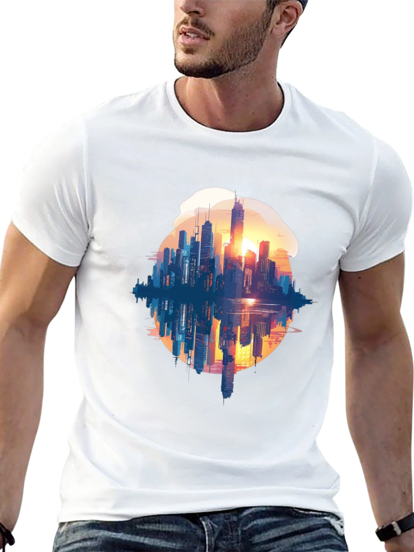 Cityscape Reflection Graphic Tee