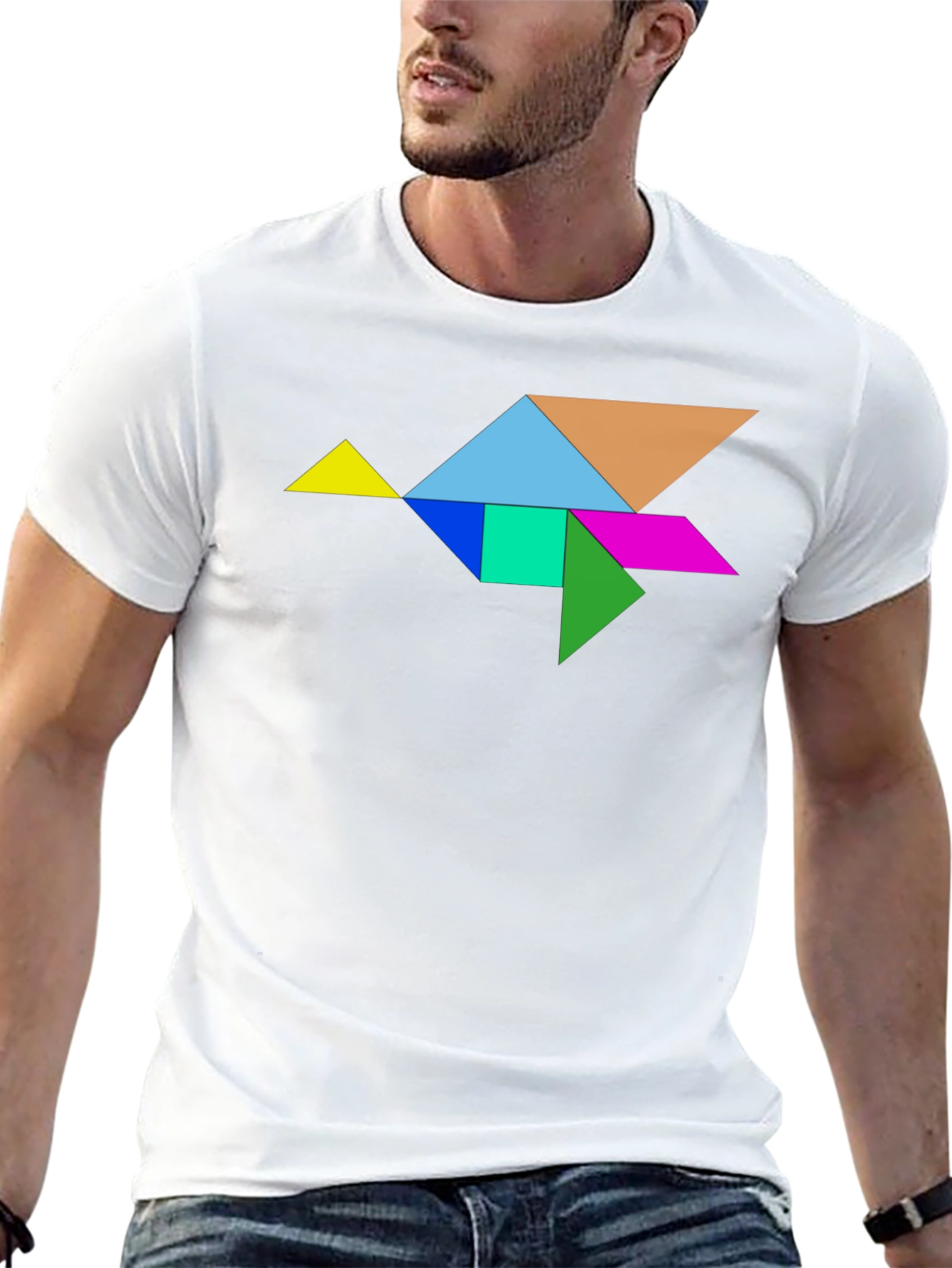 Tangram Bird Graphic Tee - Unique Design