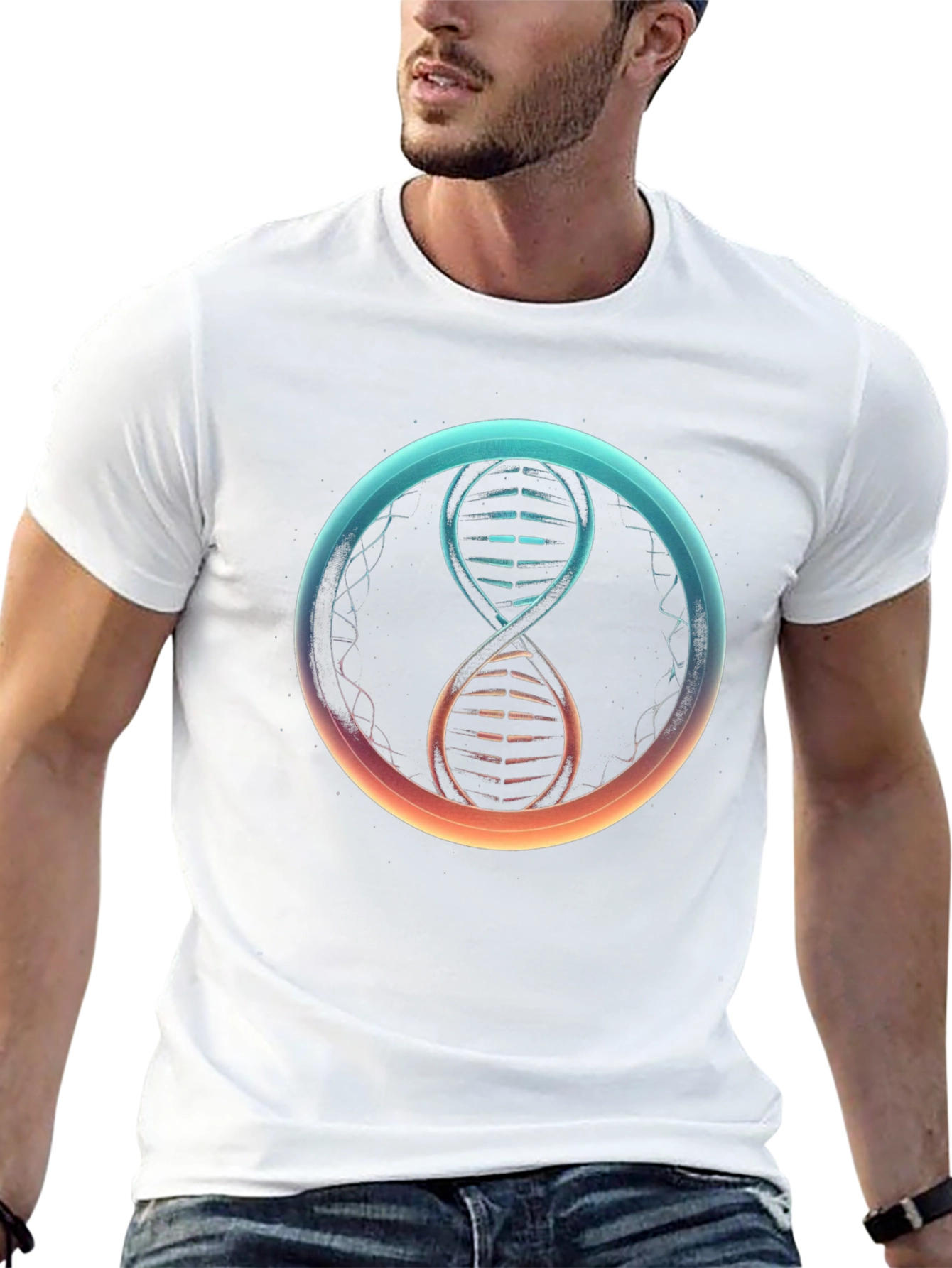 DNA Helix Graphic T-Shirt - Science Inspired Design