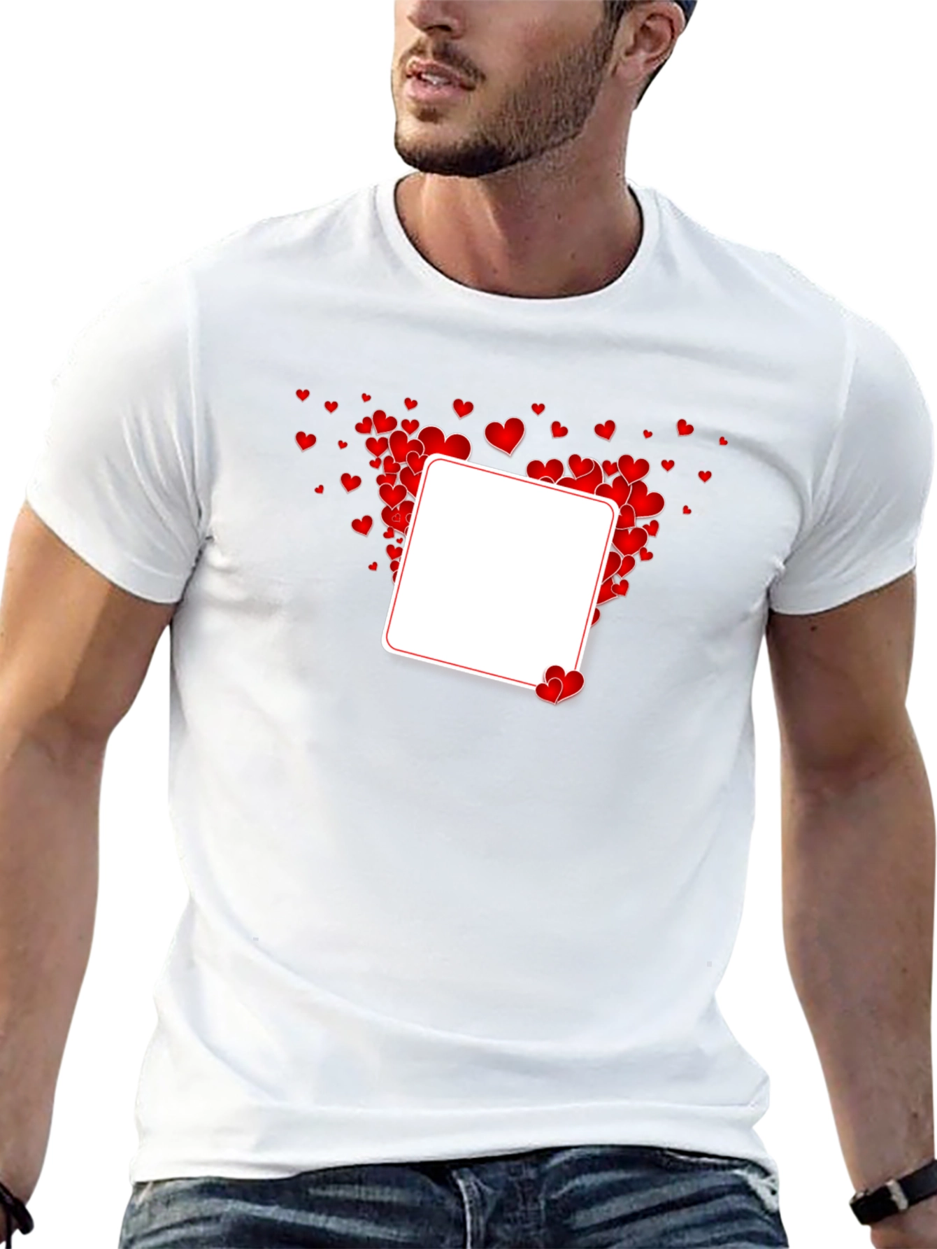 Heart Valentines Day T-Shirt - Blank Template
