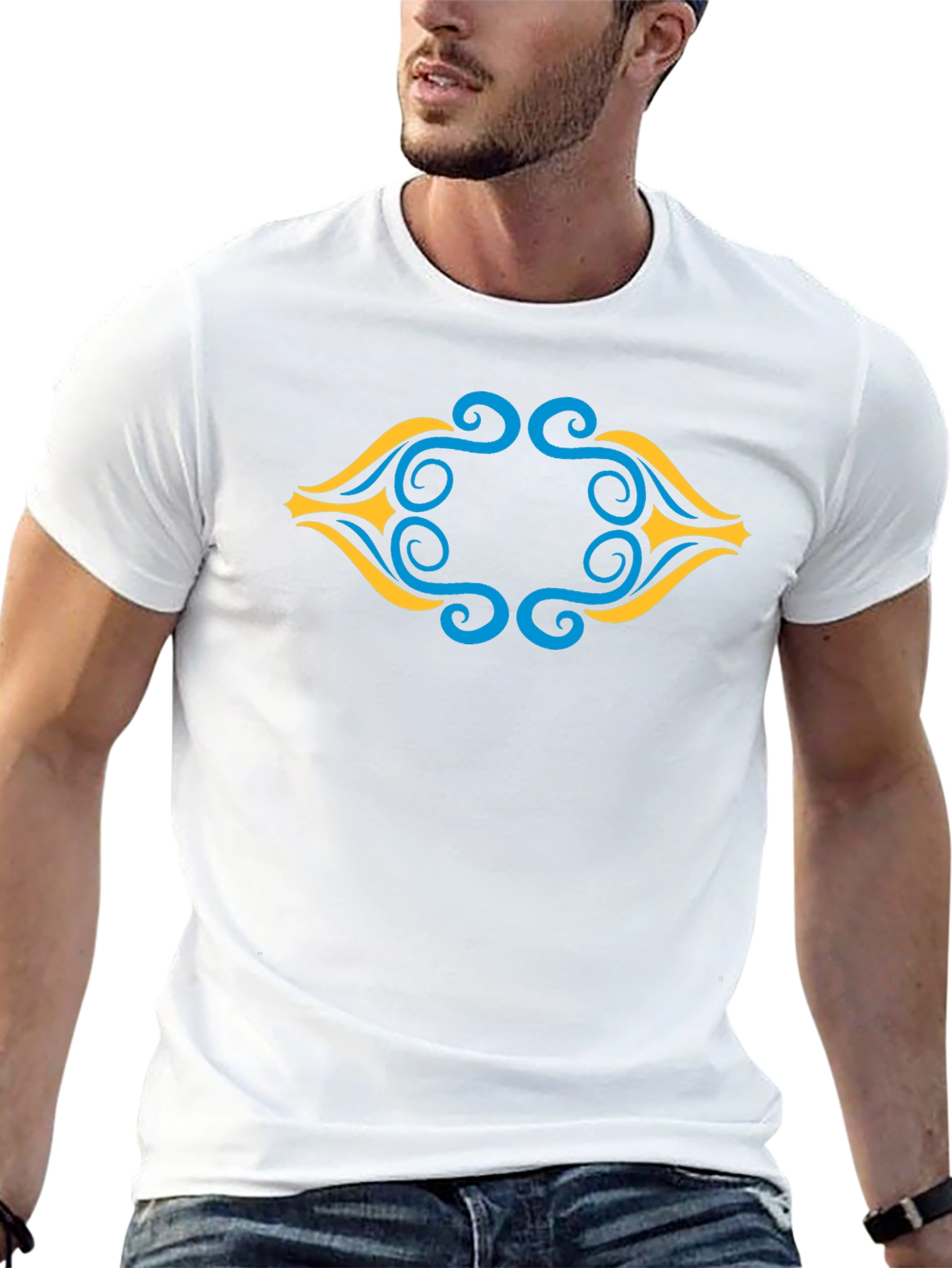 Stylish Black T-Shirt with Eye-Catching Graphic Design